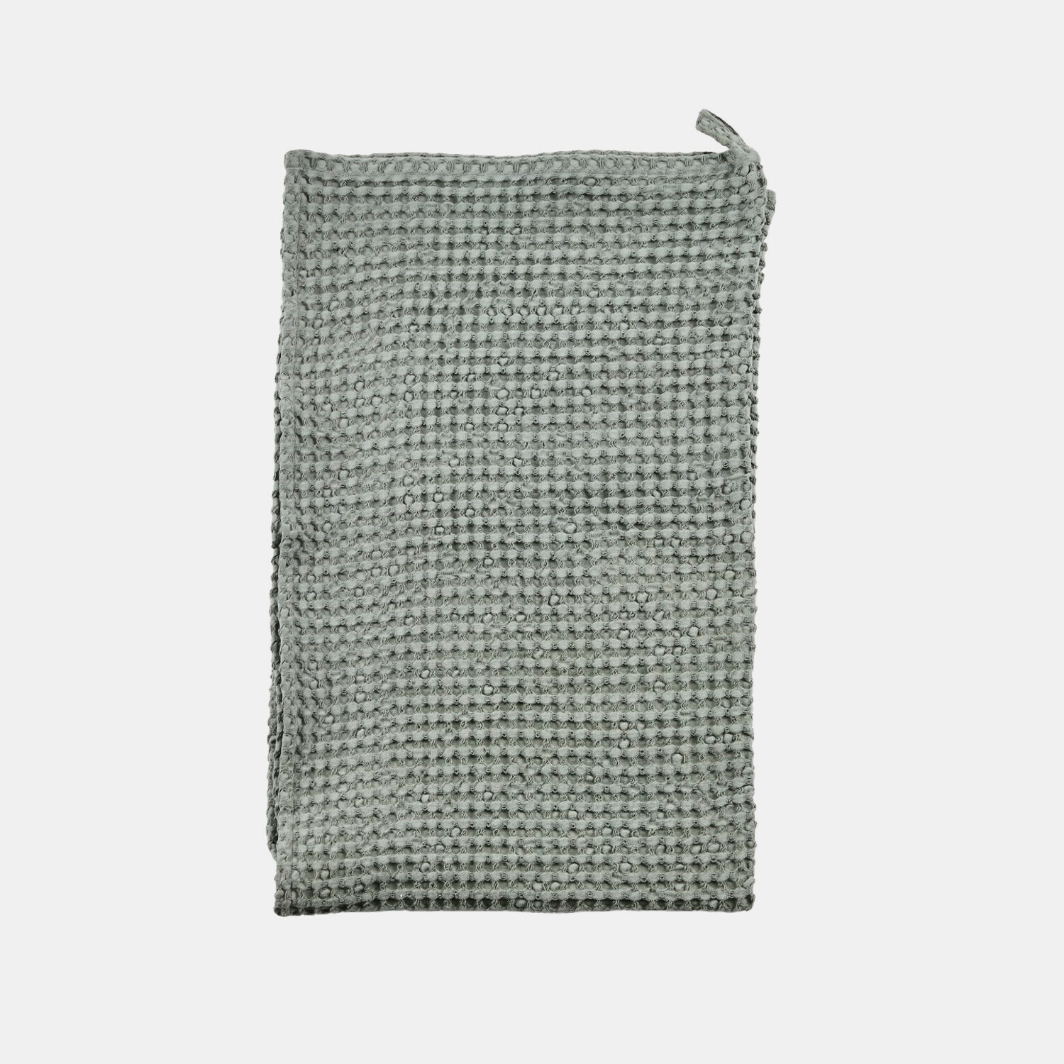 Zachte groene Maralei handdoek van katoen met wafelstructuur, ideaal voor badkamer en keuken