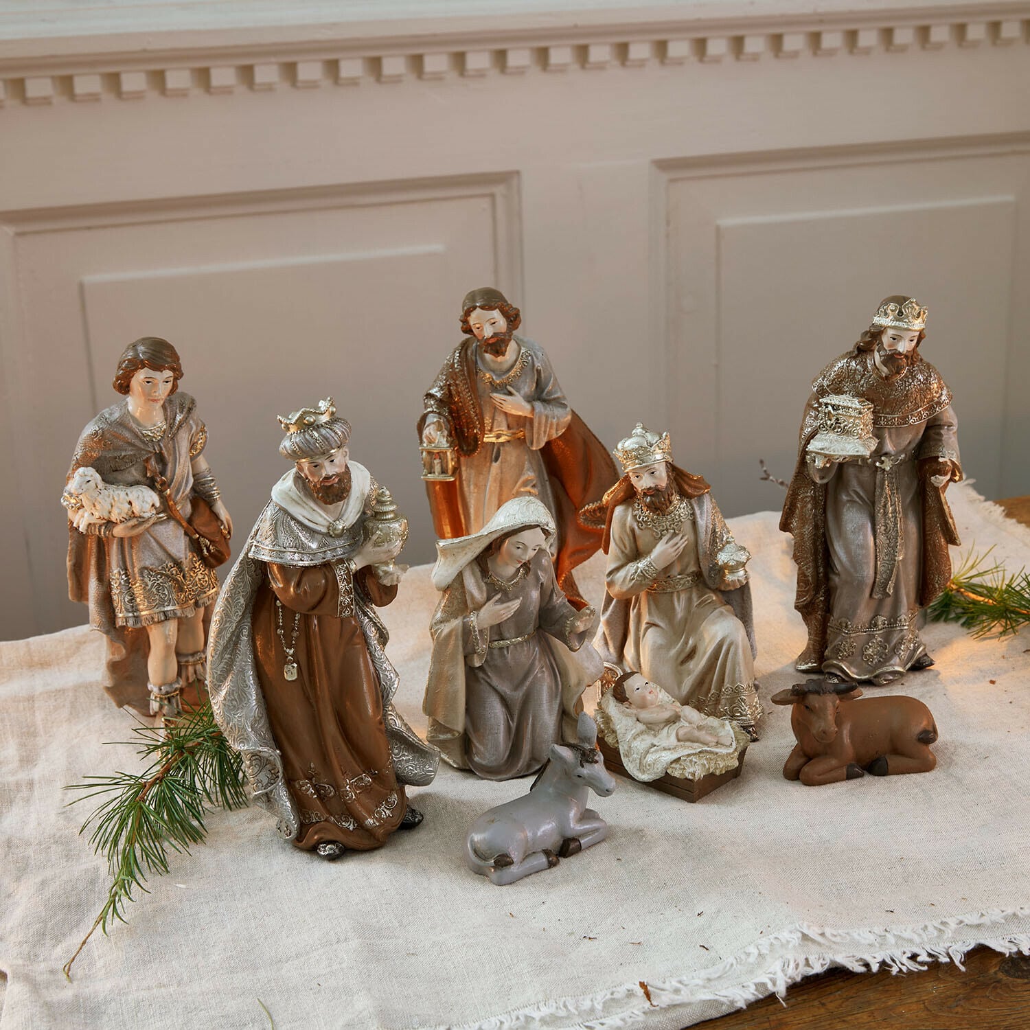 Kerststalfiguurtje set van 9 Caprinas