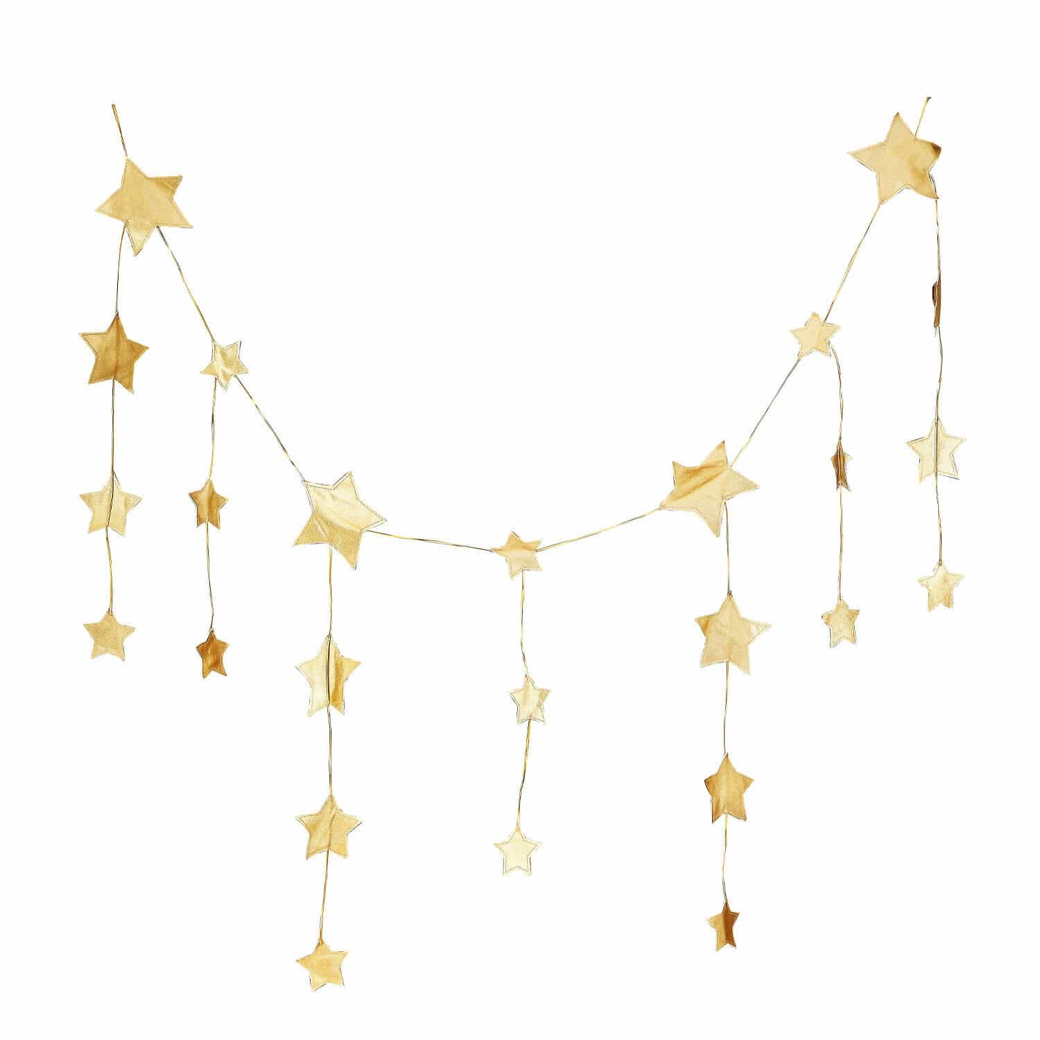 Guirlande Étoilin Decoratieve stoffen slinger met gouden sterren voor feestelijke binnenhuisdecoratie