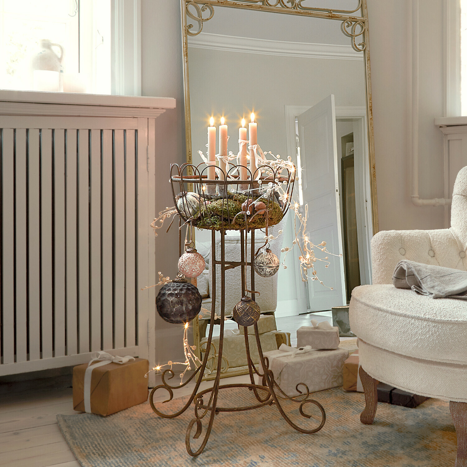 Kaarsenhouder met pin set van 4 Korraine