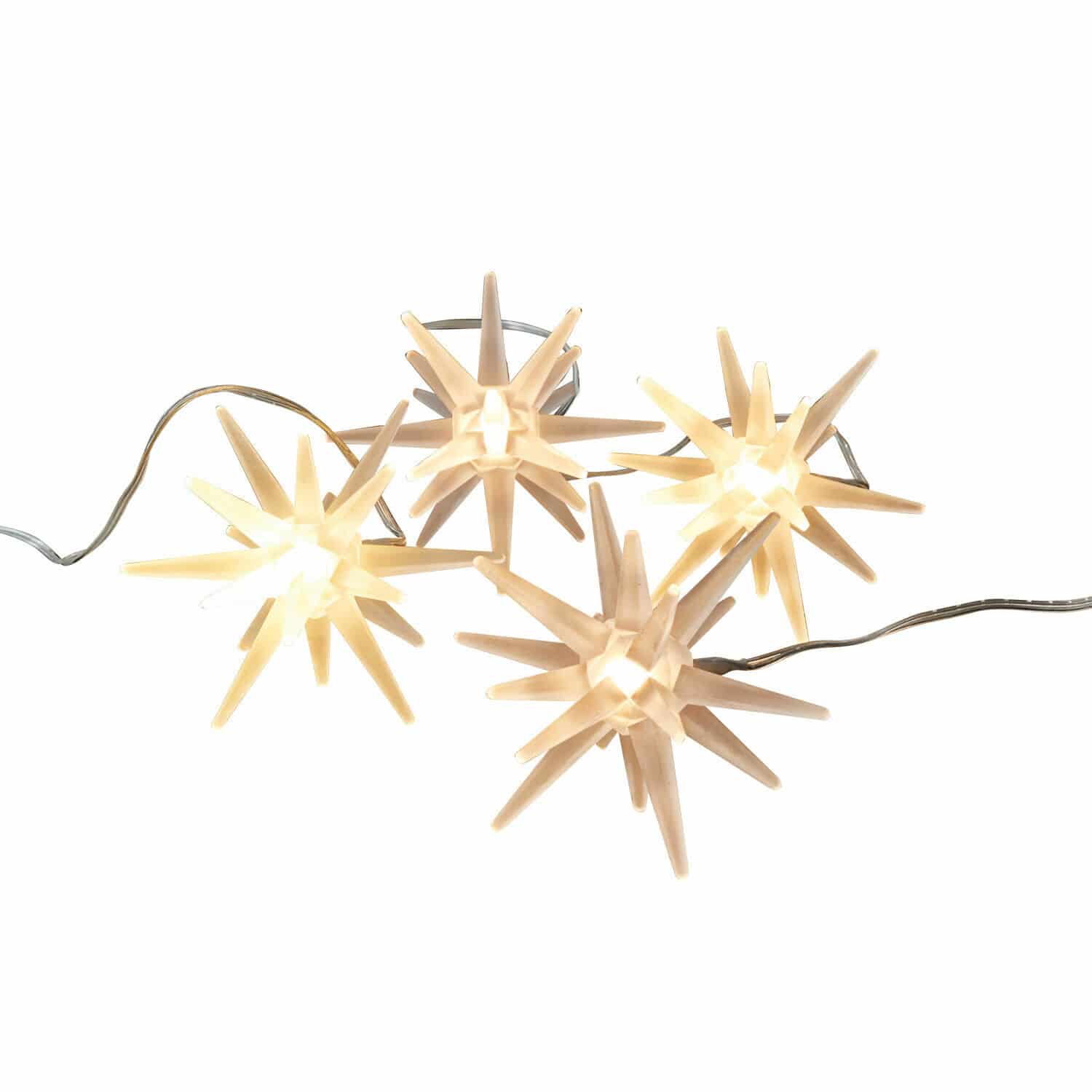 Ledster set van 4 Ciseau Decoratieve stervormige lichtsnoer van kunststof in warm wit voor sfeervolle kerstverlichting
