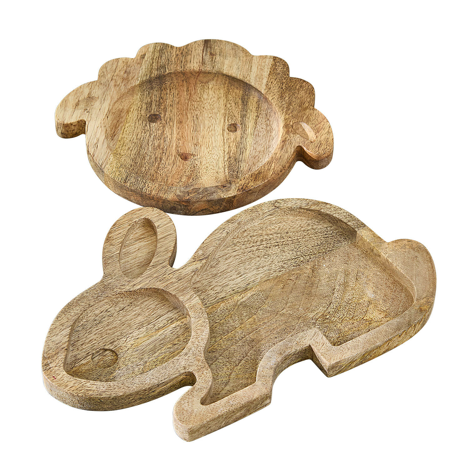 Snijplank set van 2 Rainboway Houten kindertabletten in dierenvorm, natuurlijke kleur, duurzaam servies voor snacks