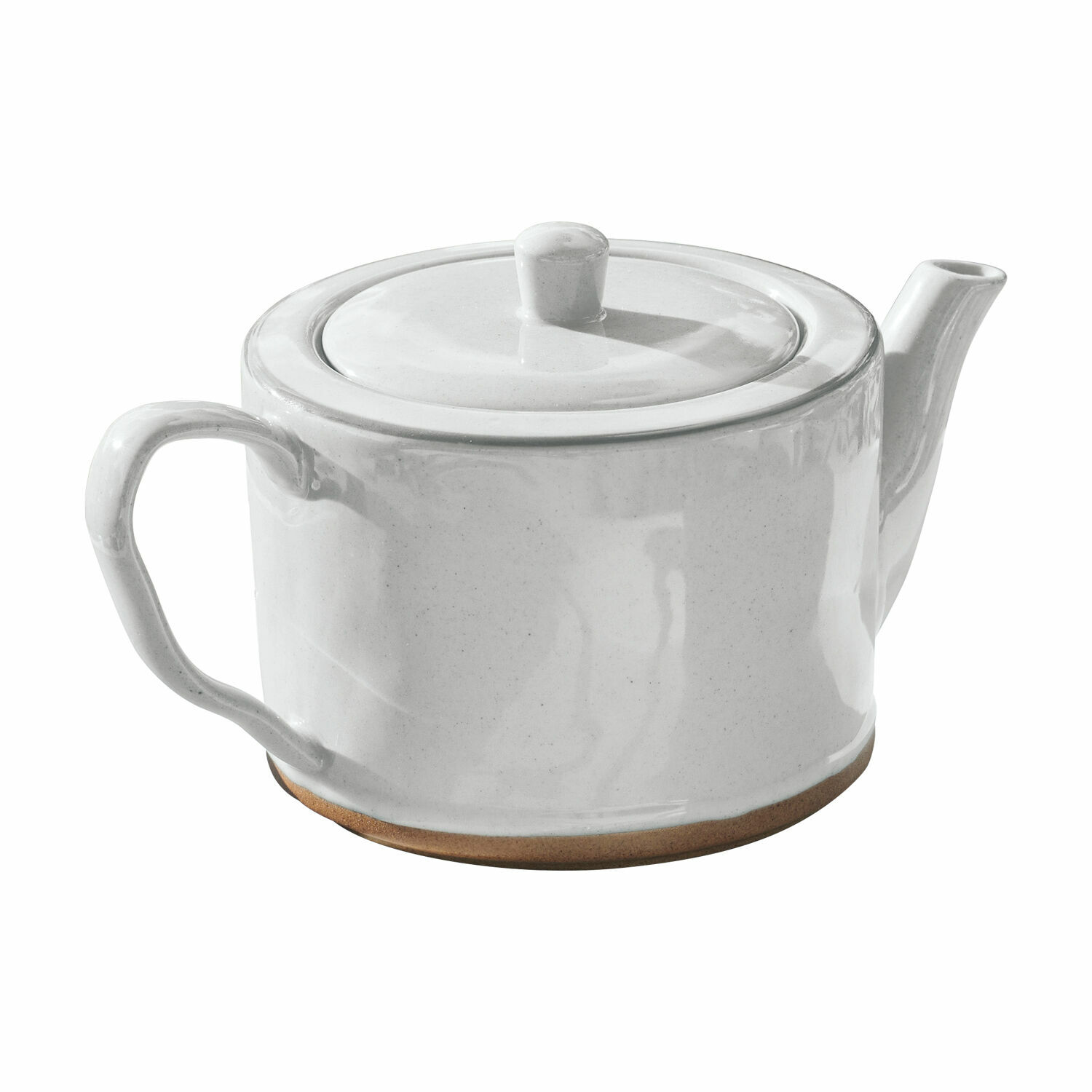 Witte keramische theepot met deksel en handvat, klassiek ontwerp voor de keuken