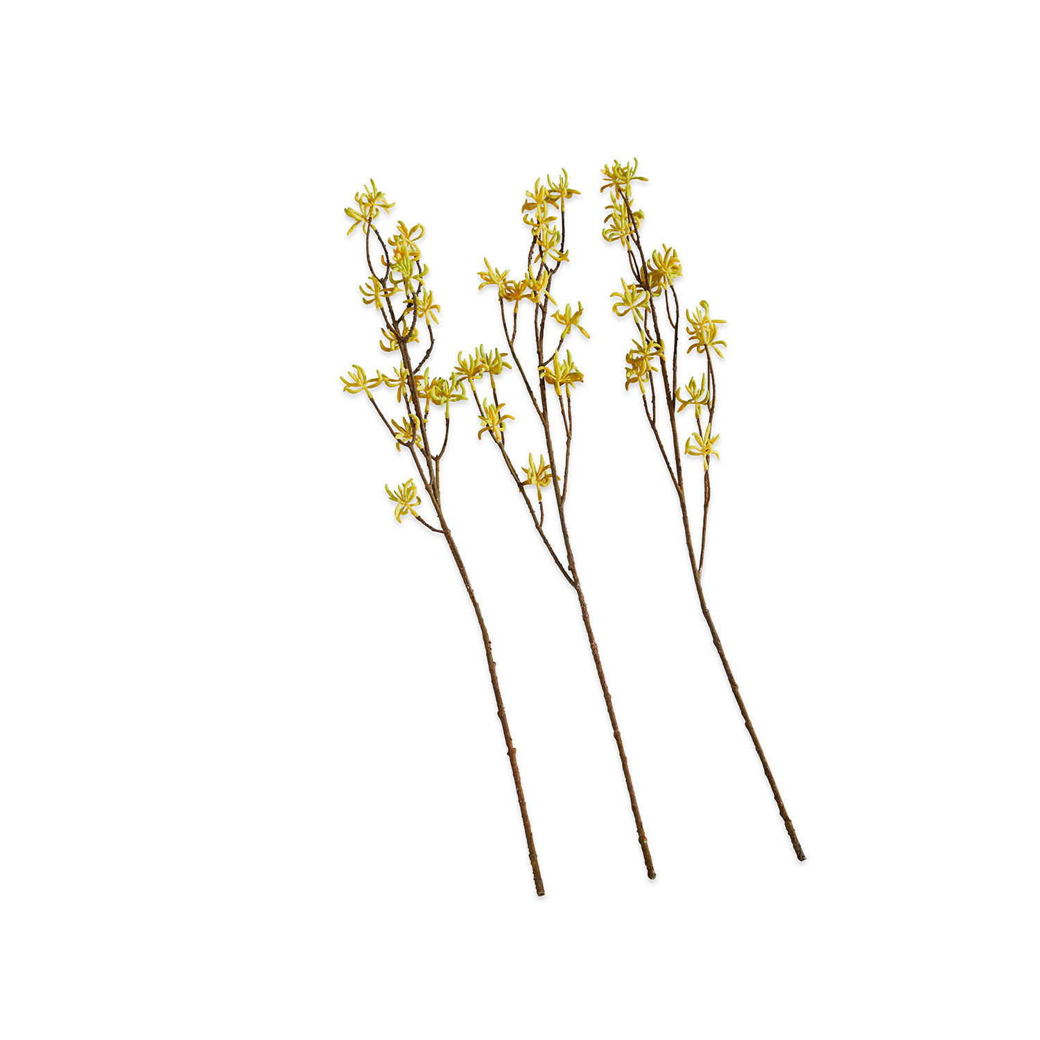 Sierbloem set van 3 Gillery Drie decoratieve takken met gele bloemen aan bruine stelen voor interieurdecoratie
