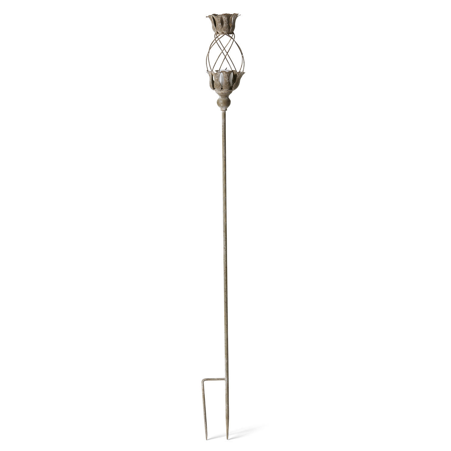 Lantaarn Ciranne Decoratieve metalen tuinsteker in antiek brons met bloemmotief, stijlvolle tuindecoratie