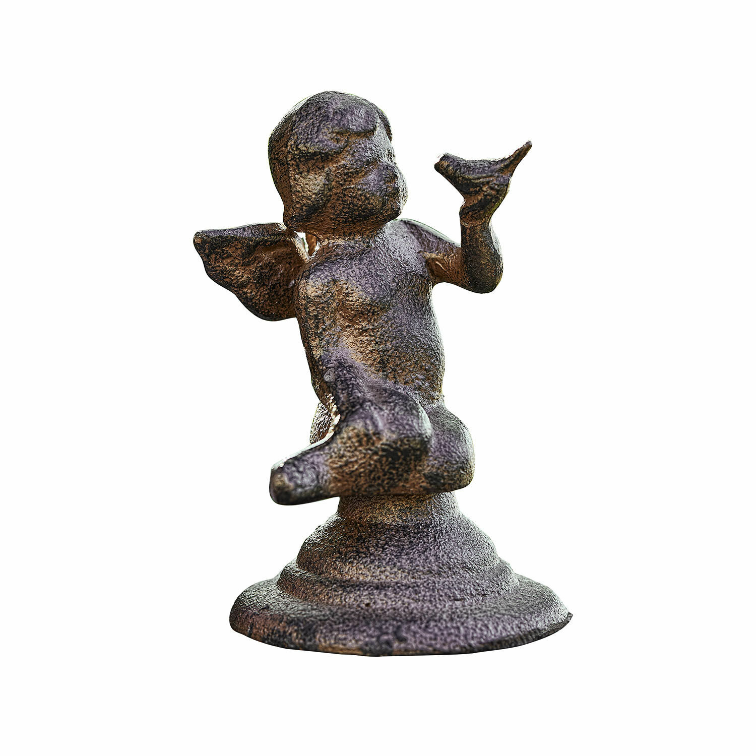 Decoratieve engel Zaliora Bronzen metalen engelbeeldje, decoratie voor tuin of interieur
