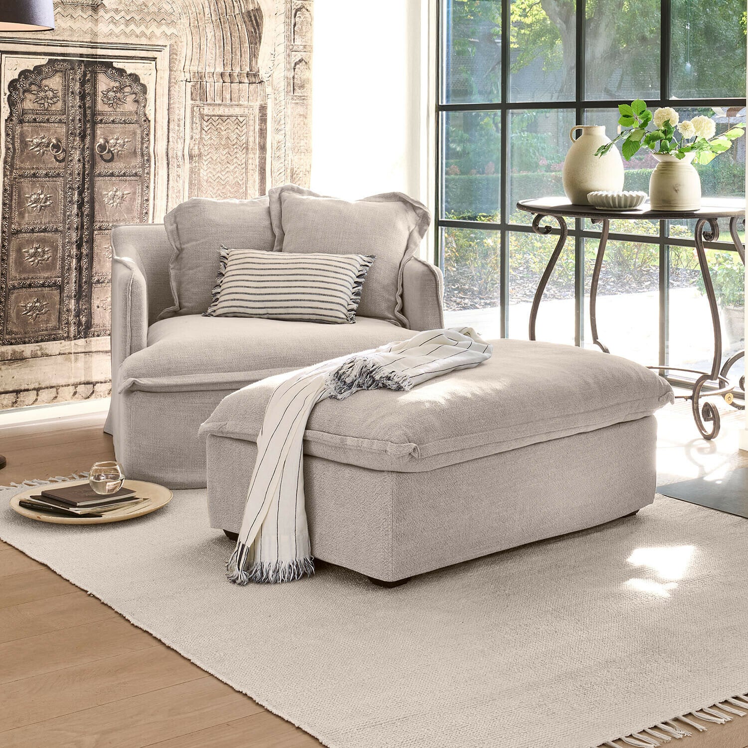 Fauteuil met hocker Avignon