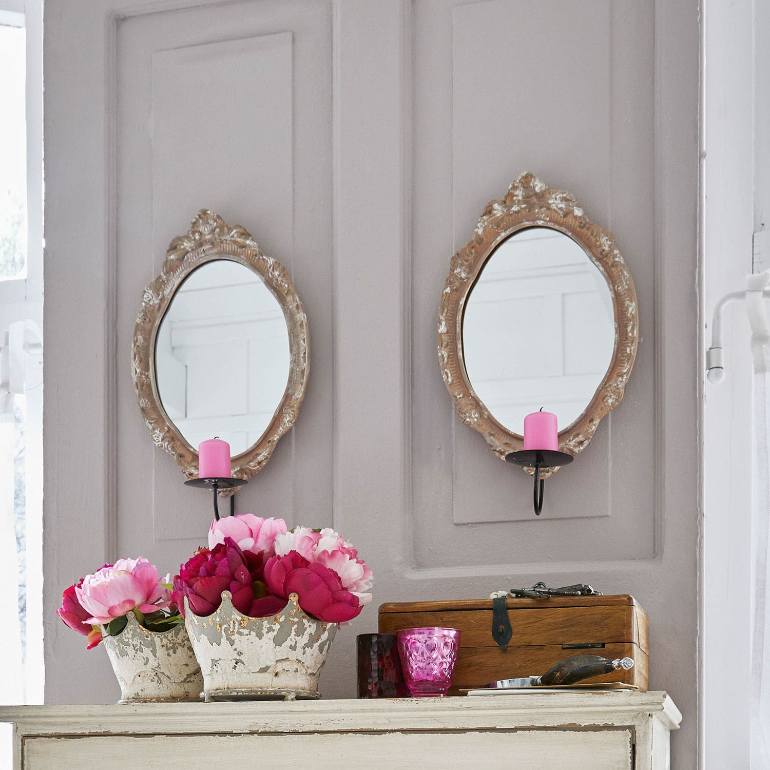 Wandkaarsenhouder, set van 2 Tendu