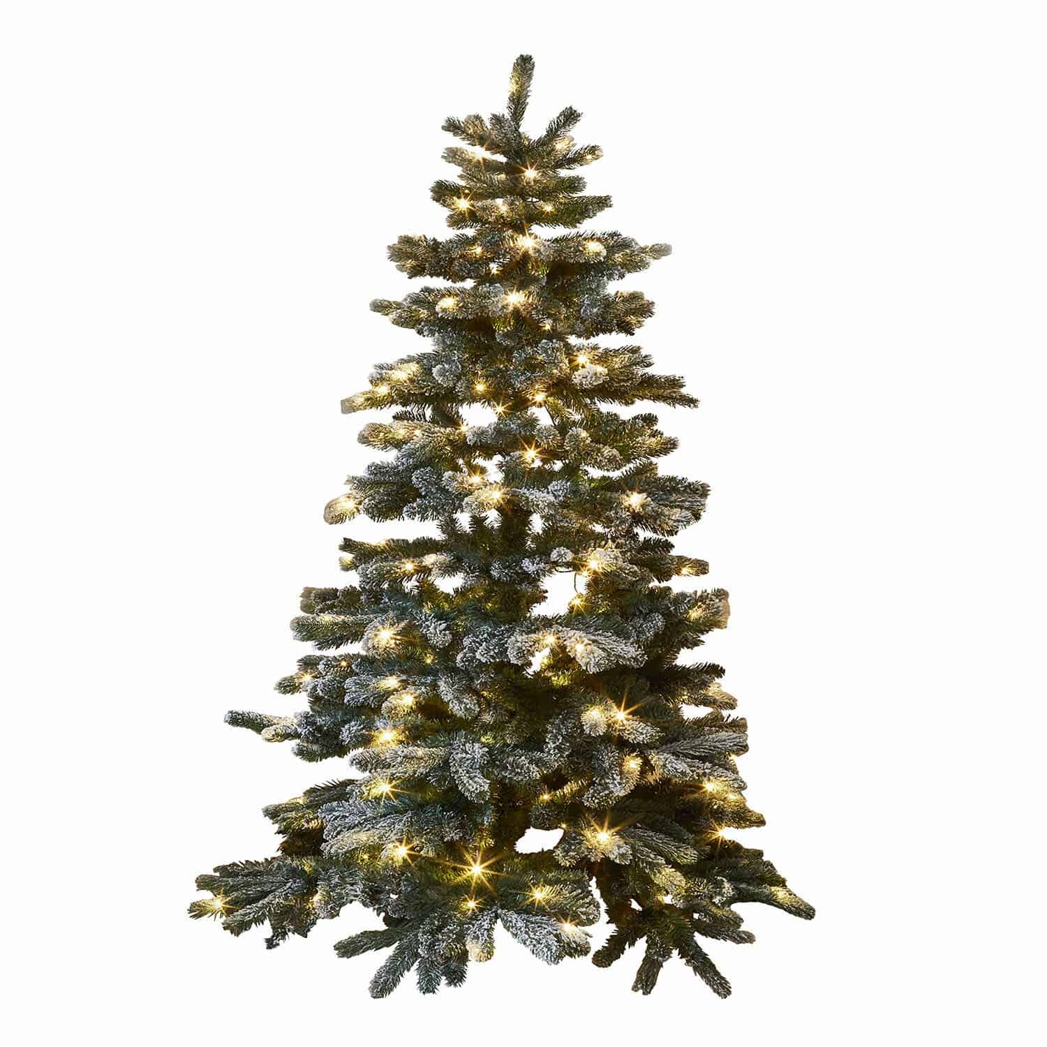 Kerstboom Mannier Kunstkerstboom met besneeuwde takken en warme LED-lichtjes voor feestelijke decoratie