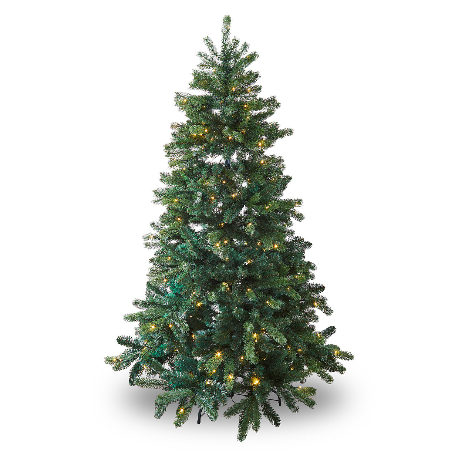 Kerstboom Helford Kunstkerstboom met groene takken en warme LED-lichtjes voor kerstdecoratie