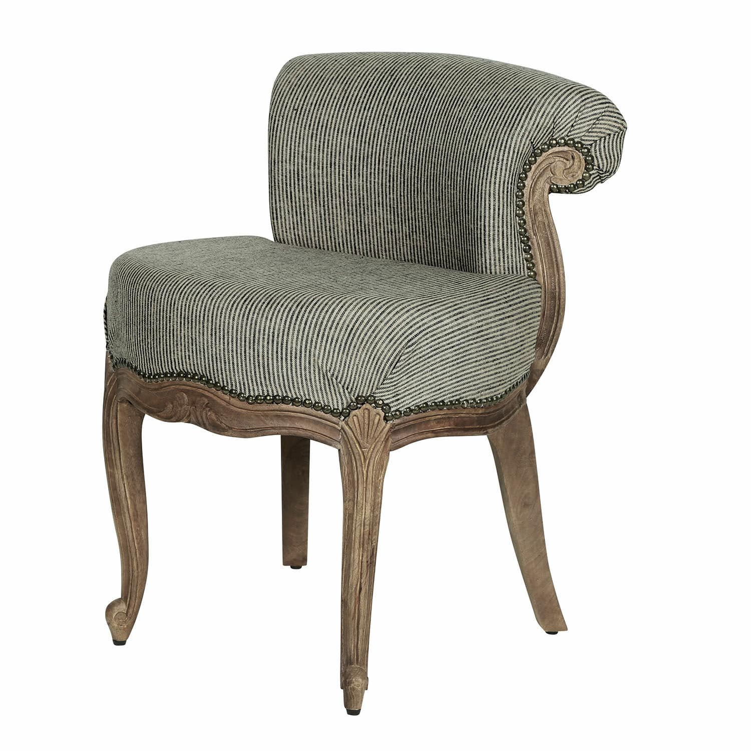 Fauteuil Rivel met zwart-crème stof en houten frame, klassiek ontwerp voor woonkamer