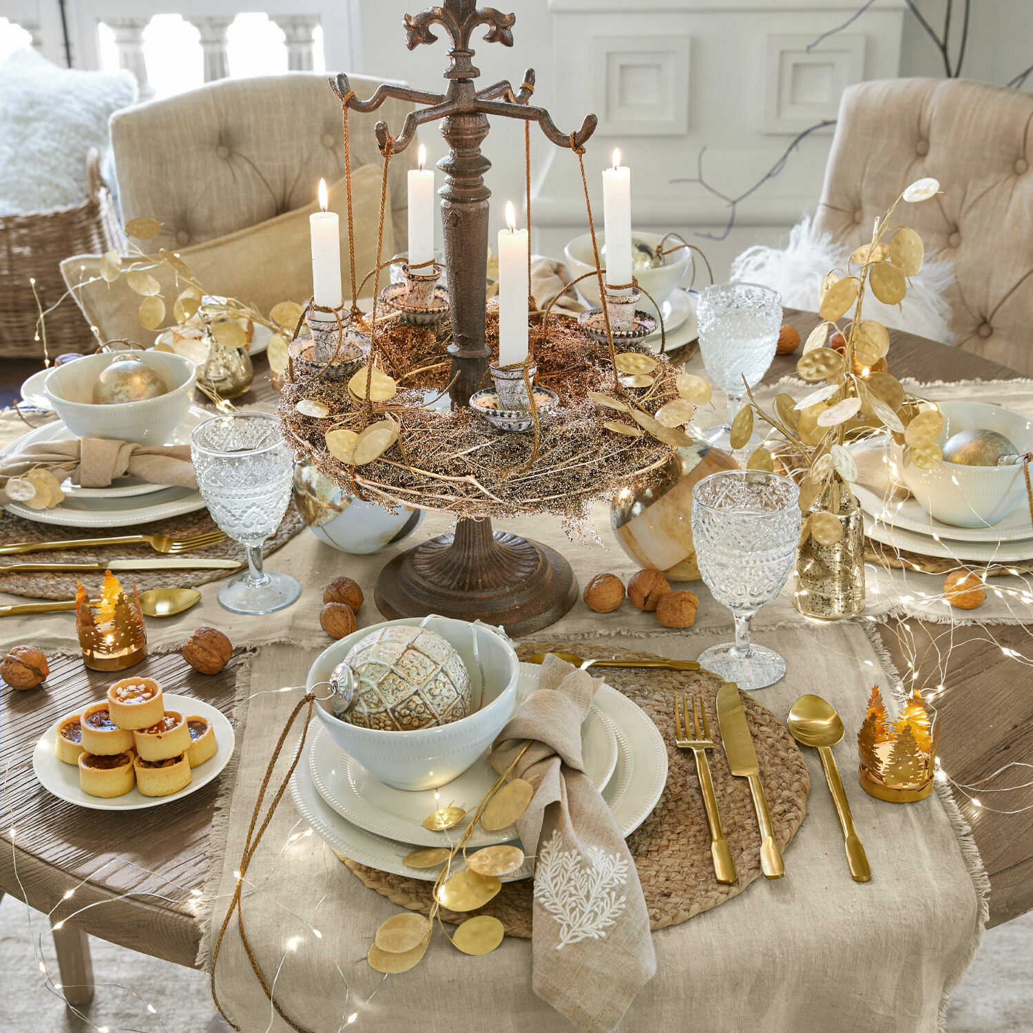 Theelichtjeshouder set van 4 Ismerie