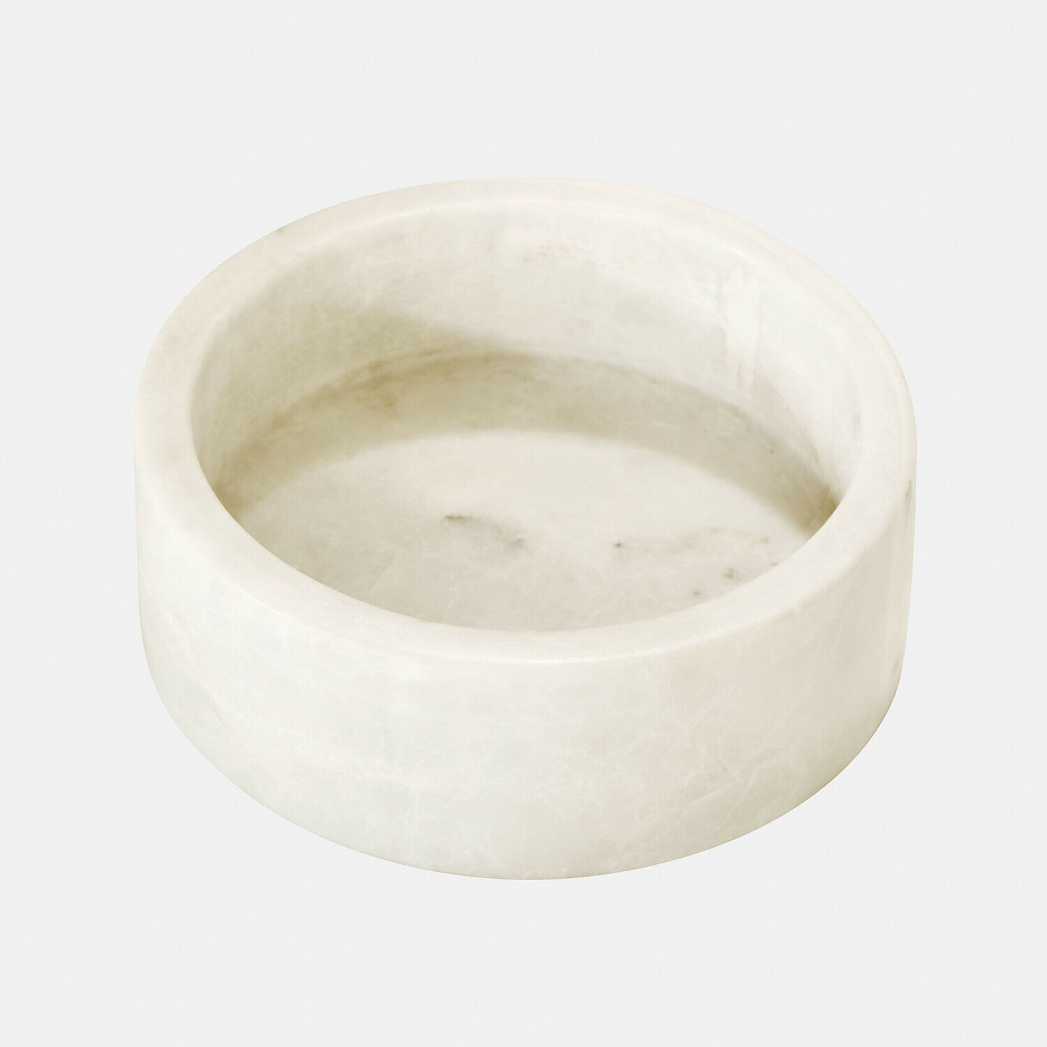 Ronde witte marmeren voerbak, duurzame en stijlvolle schaal voor huisdieren