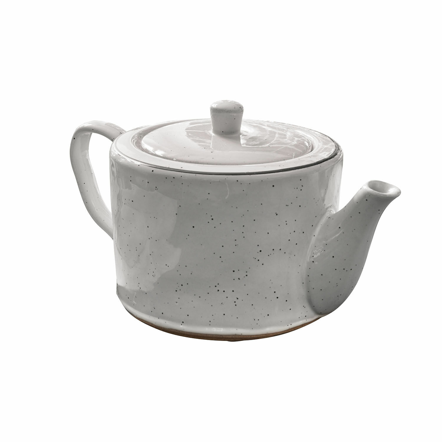 Grijze keramische theepot Biarritz met deksel en zwarte vlekken voor thee