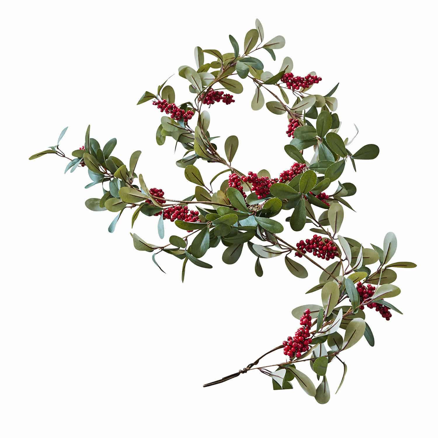 Guirlande Lenius Decoratieve slinger met groene bladeren en rode bessen voor feestelijke interieurdecoratie