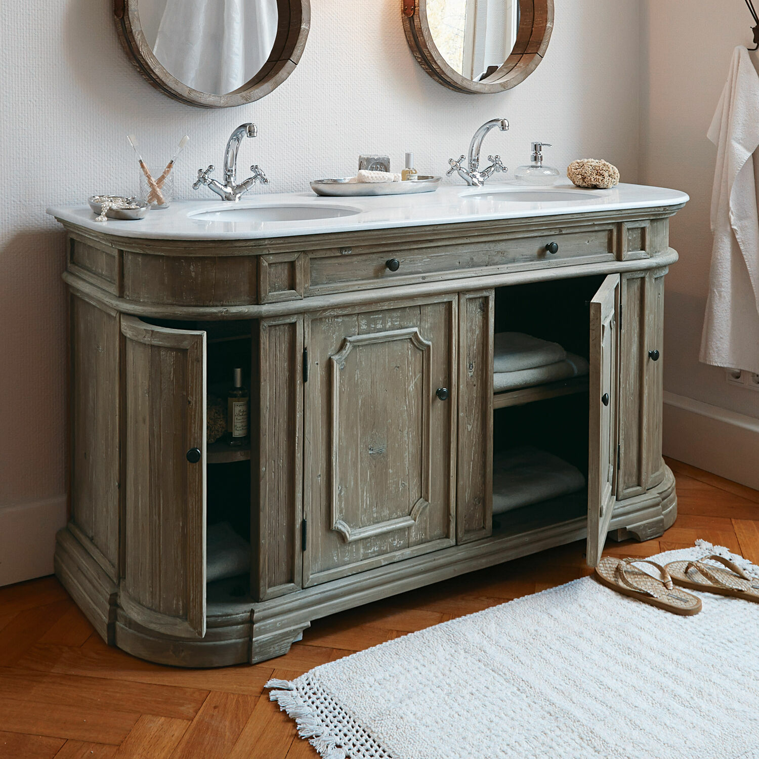 Badkamermeubel met dubbele wastafel Pembroke