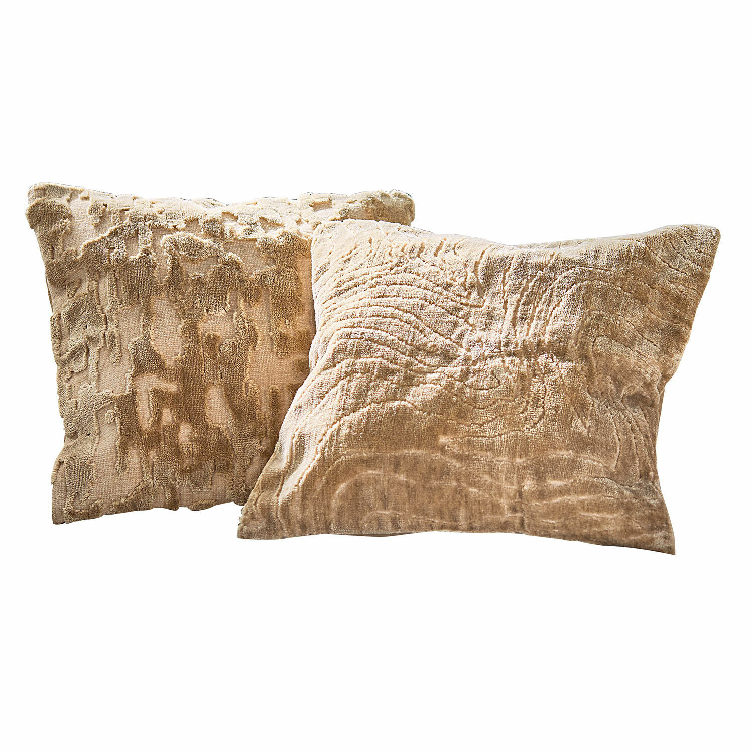 Kussenhoes set van 2 Doranza Set van twee beige sierkussens van zacht, gestructureerd materiaal, kussens voor woonkamer