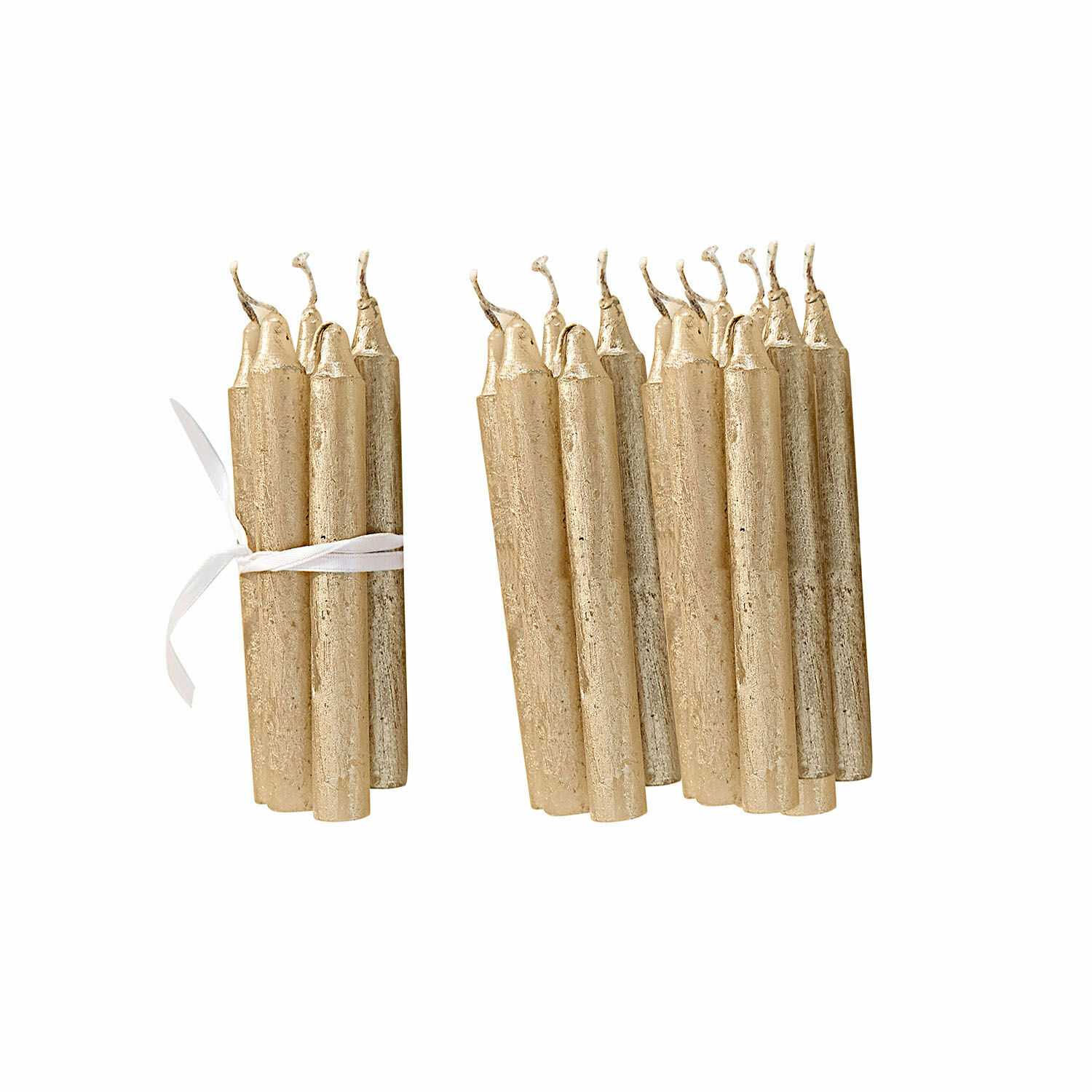 goudkleurig Set van 20 gouden Noufa kaarsen met metallic glans, decoratieve tafelkaarsen voor binnen