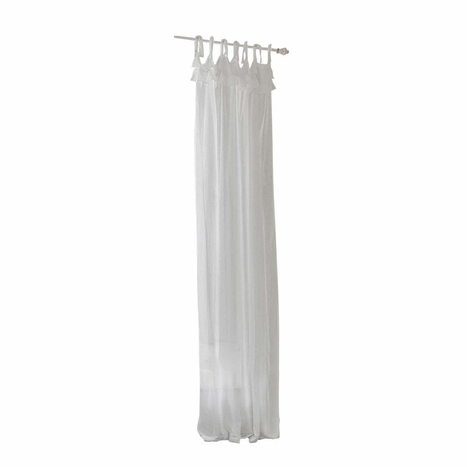 Gordijn Lawnside Witte, lichte tule gordijn met decoratieve lussen om op te hangen, raamdecoratie voor woonkamer