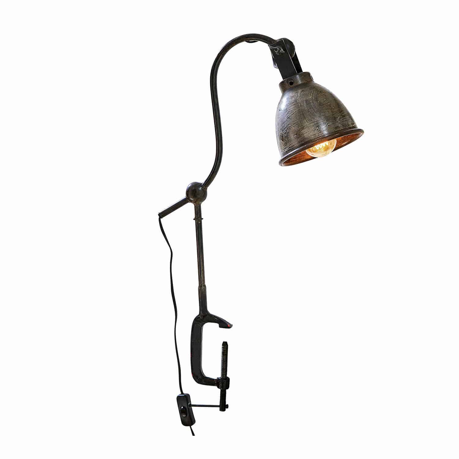 Klemlamp Parkville Zwarte metalen lamp met klem, verstelbaar voor bureau of plank, LED-verlichting