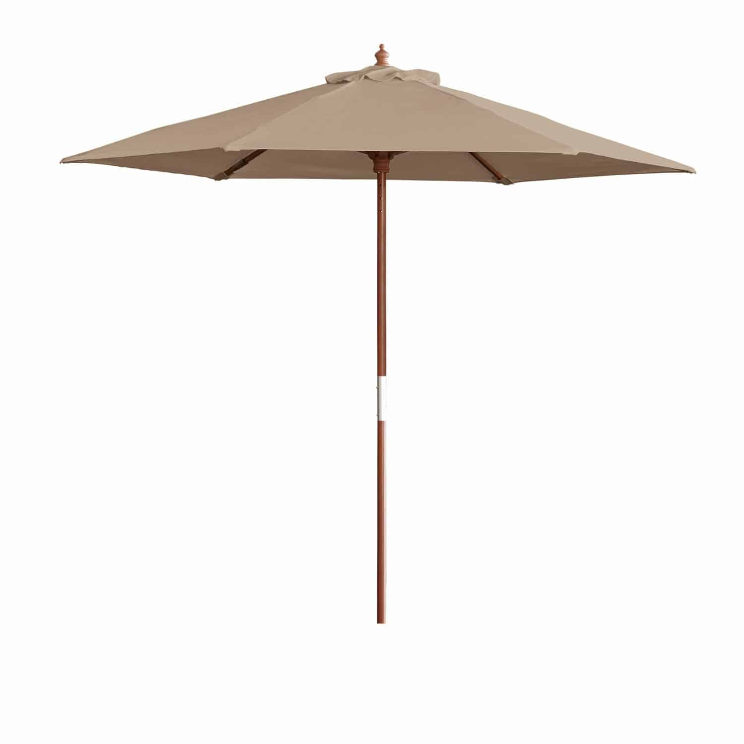 Parasol Enfield Beige tuinparasol met houten frame, ideaal voor terras en tuin