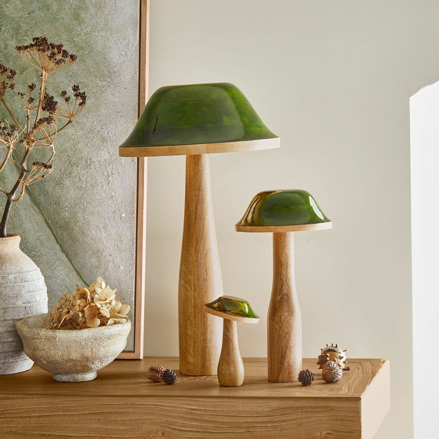 3-delige set sierpaddenstoelen Kivalor