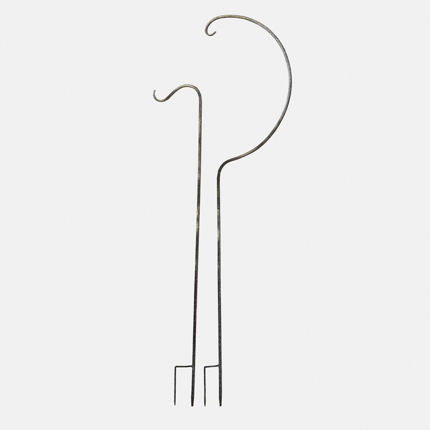 Tuinsteker set van 2 Omirah Set van twee zwarte metalen tuinhaakjes voor het ophangen van planten en decoraties