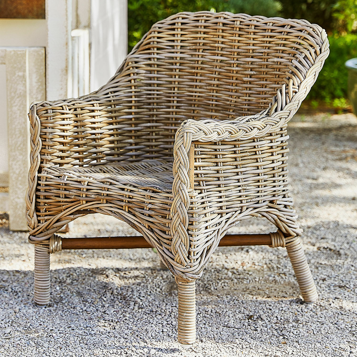 Kinderstoel Narivena Rotan stoel in natuurlijke kleur voor buiten, ideaal voor tuin en terras