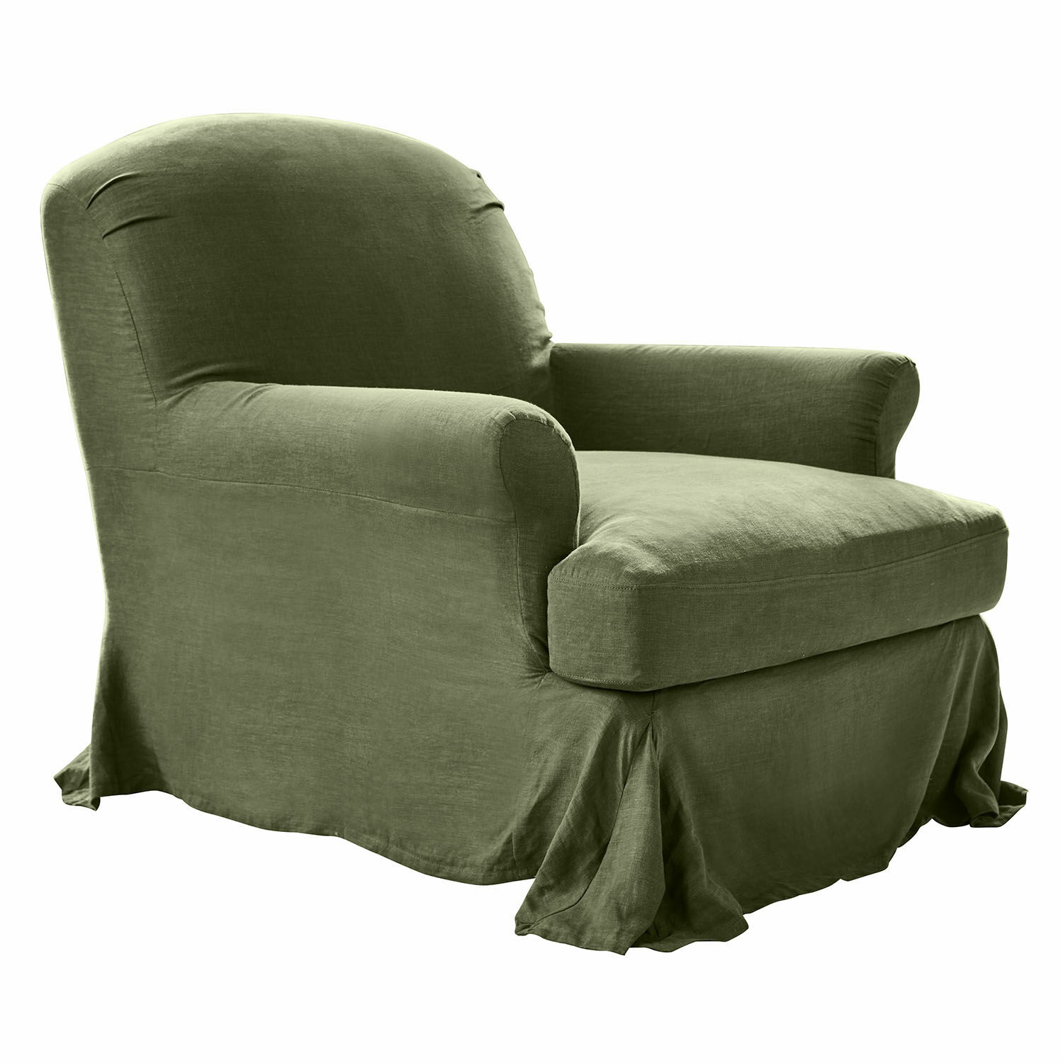 Groene Vionnique fauteuil van linnenstof, comfortabele klassieke stoel voor de woonkamer