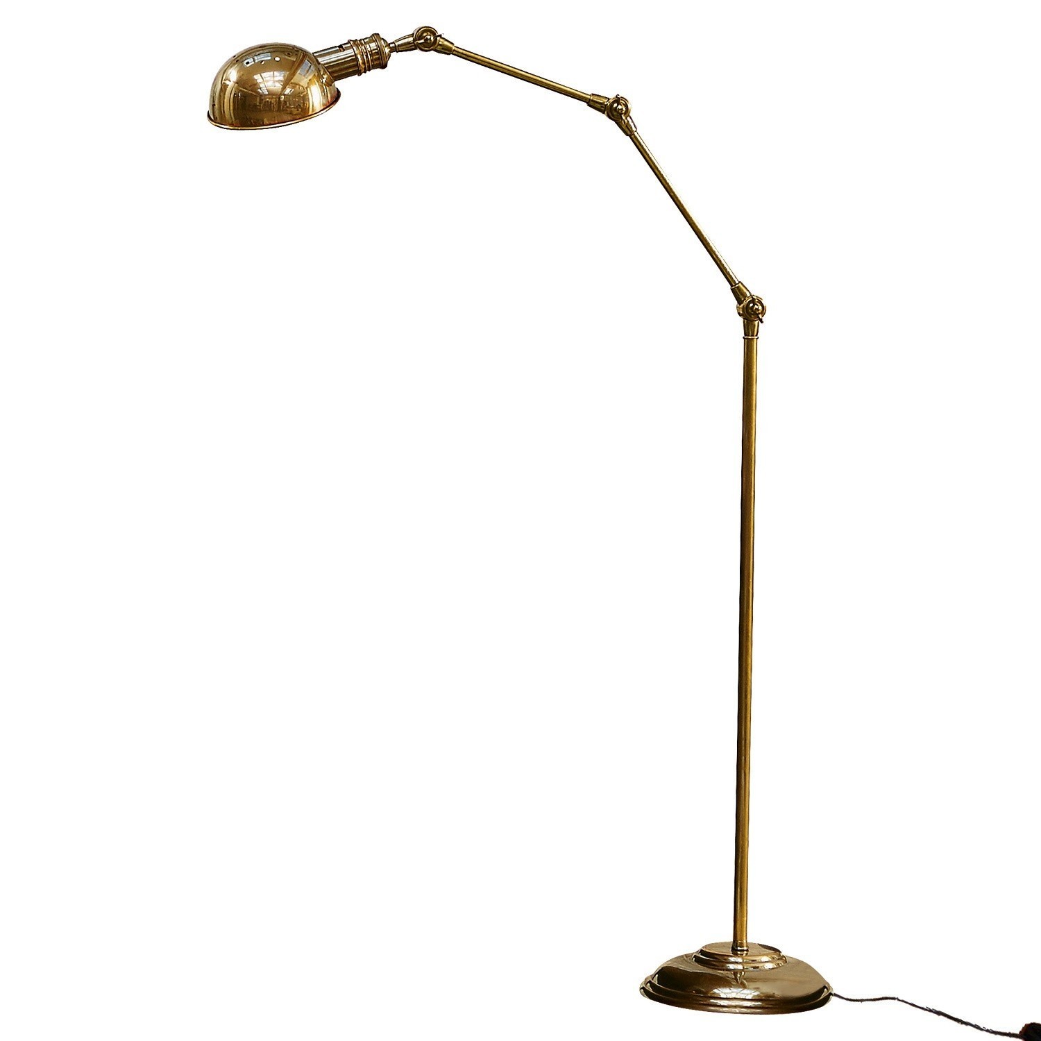 messing Staande lamp Tulsa van messing in goudkleur, verstelbaar, stijlvolle woonkamerverlichting
