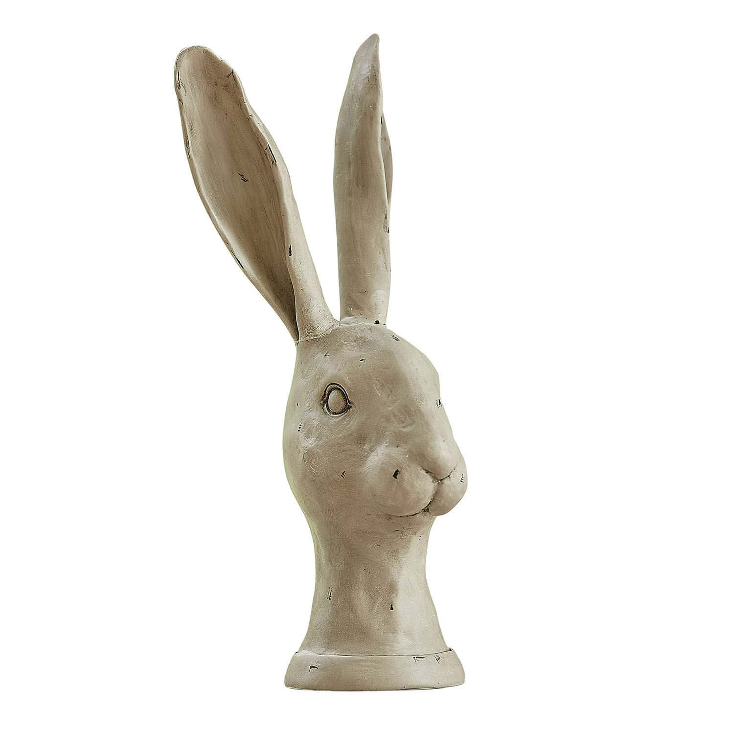 Haas Najirah Decoratief konijnenhoofd van beige keramiek voor binnen- en buitendecoratie