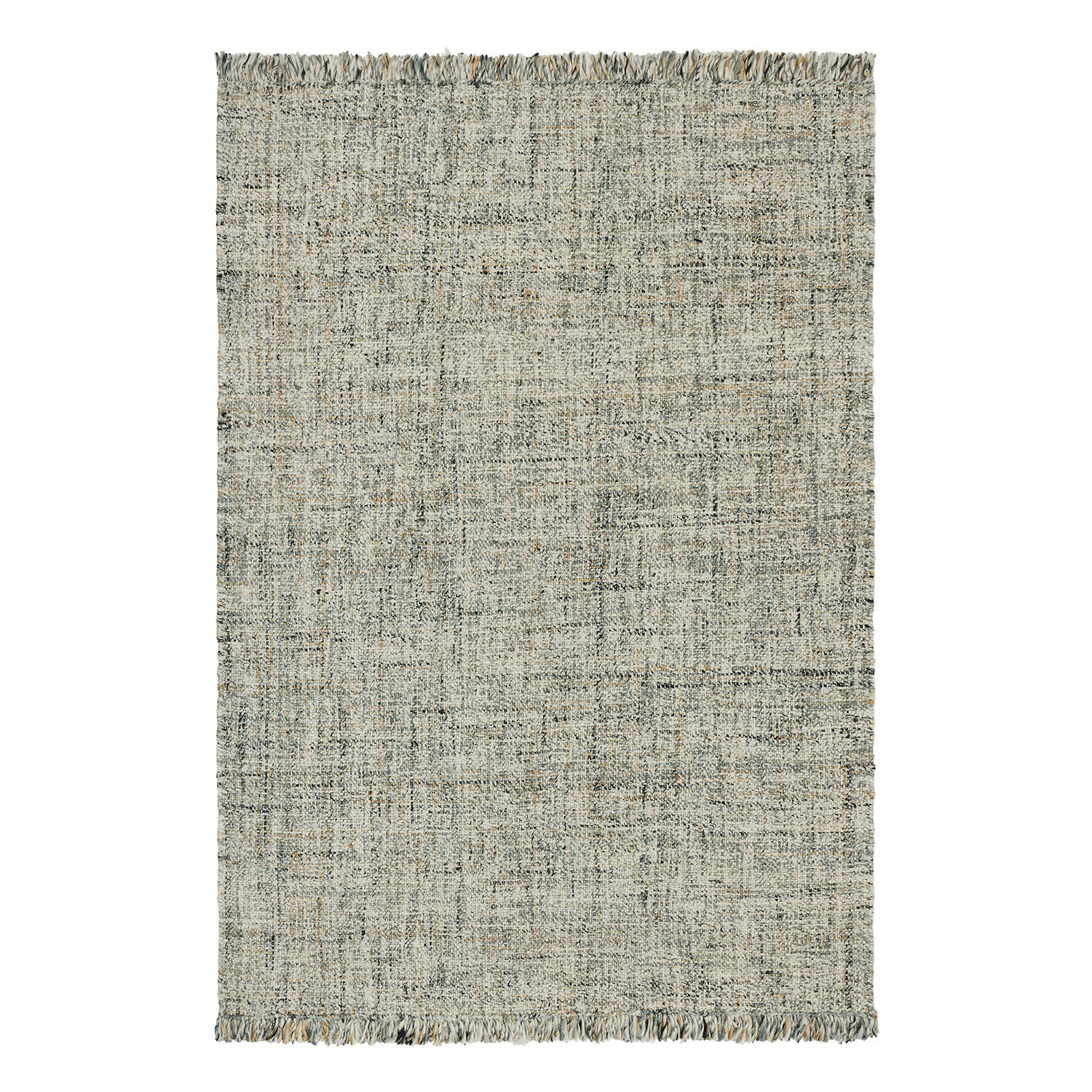 Beige Ischim vloerkleed van zacht materiaal met subtiel patroon en franjes aan de randen