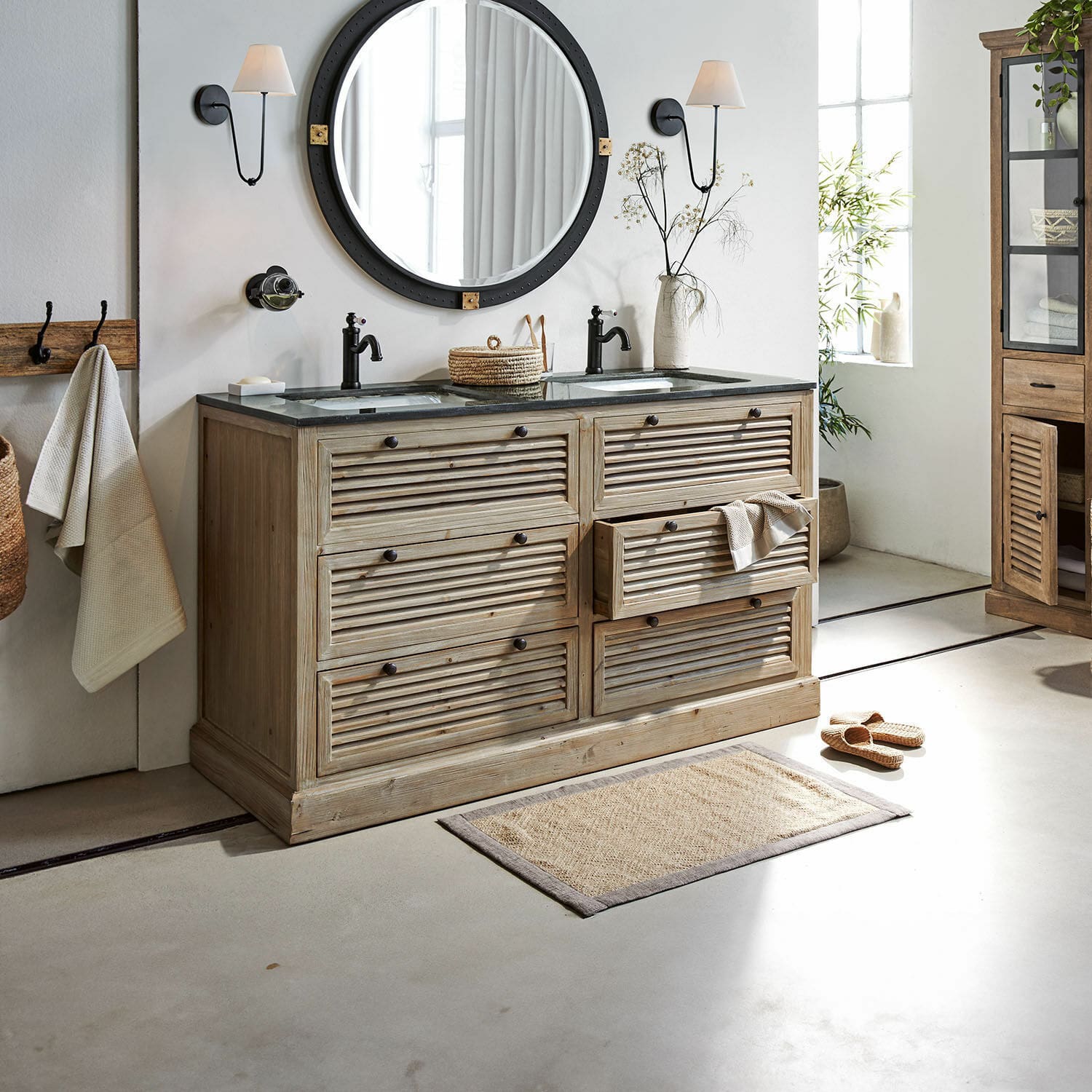 Wastafelmeubel met dubbele wastafel Andrewshire