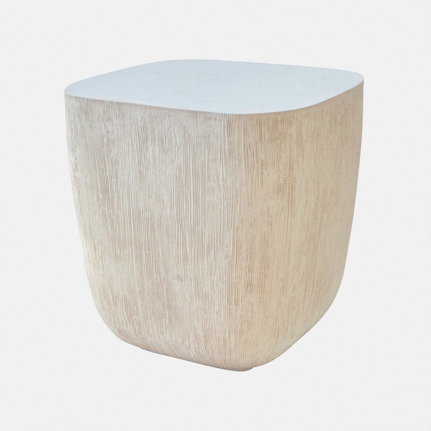 Bijzettafeltje Nélomiane Vierkante bijzettafel van licht hout met natuurlijke structuur, modern meubel voor woonkamer