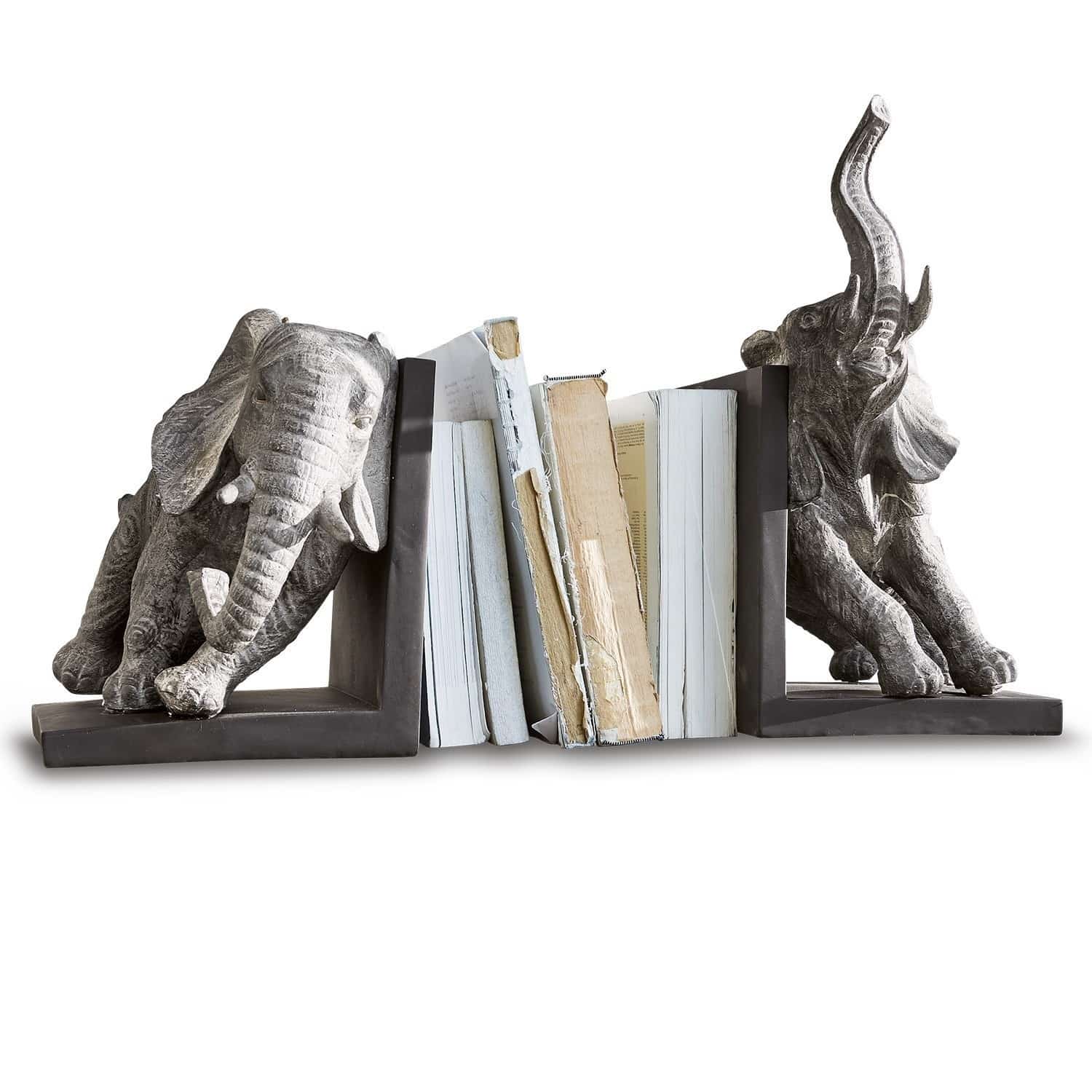 Boekensteun set van 2 Elephants