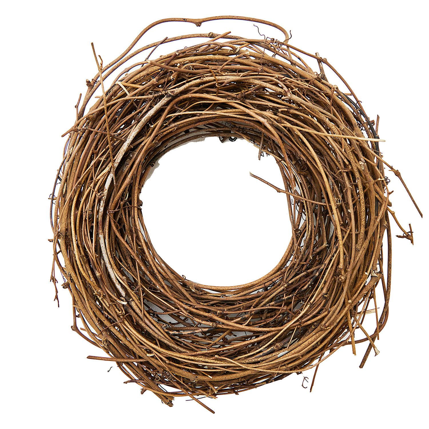 Decoratieve krans van natuurlijke bruine takken, rustieke wand- of deurdecoratie