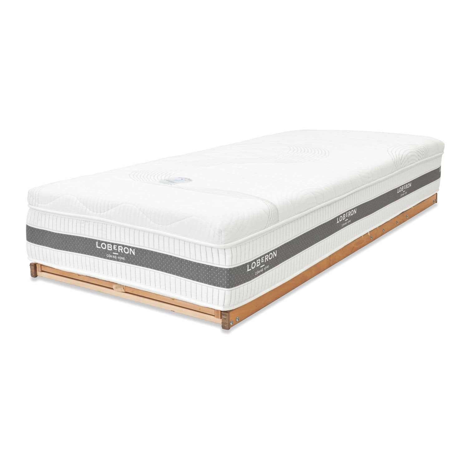 Matras met topper 90x200 Malcom Witte schuimmatras op houten frame, comfortabel en duurzaam voor de slaapkamer