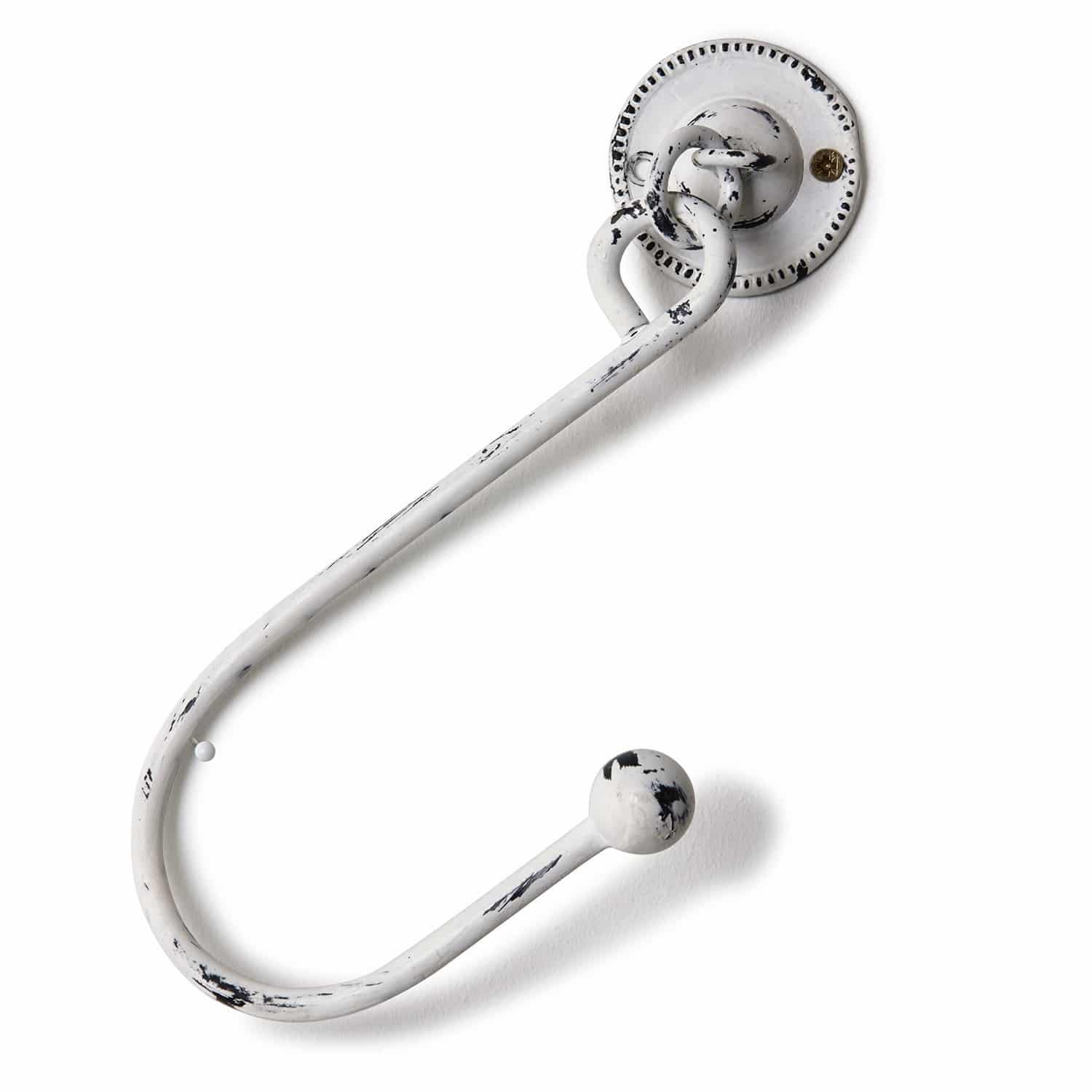 Embrasse set van 2 Lille Witte metalen wandhaak met verweerde zwarte verf voor het ophangen van kleding en accessoires