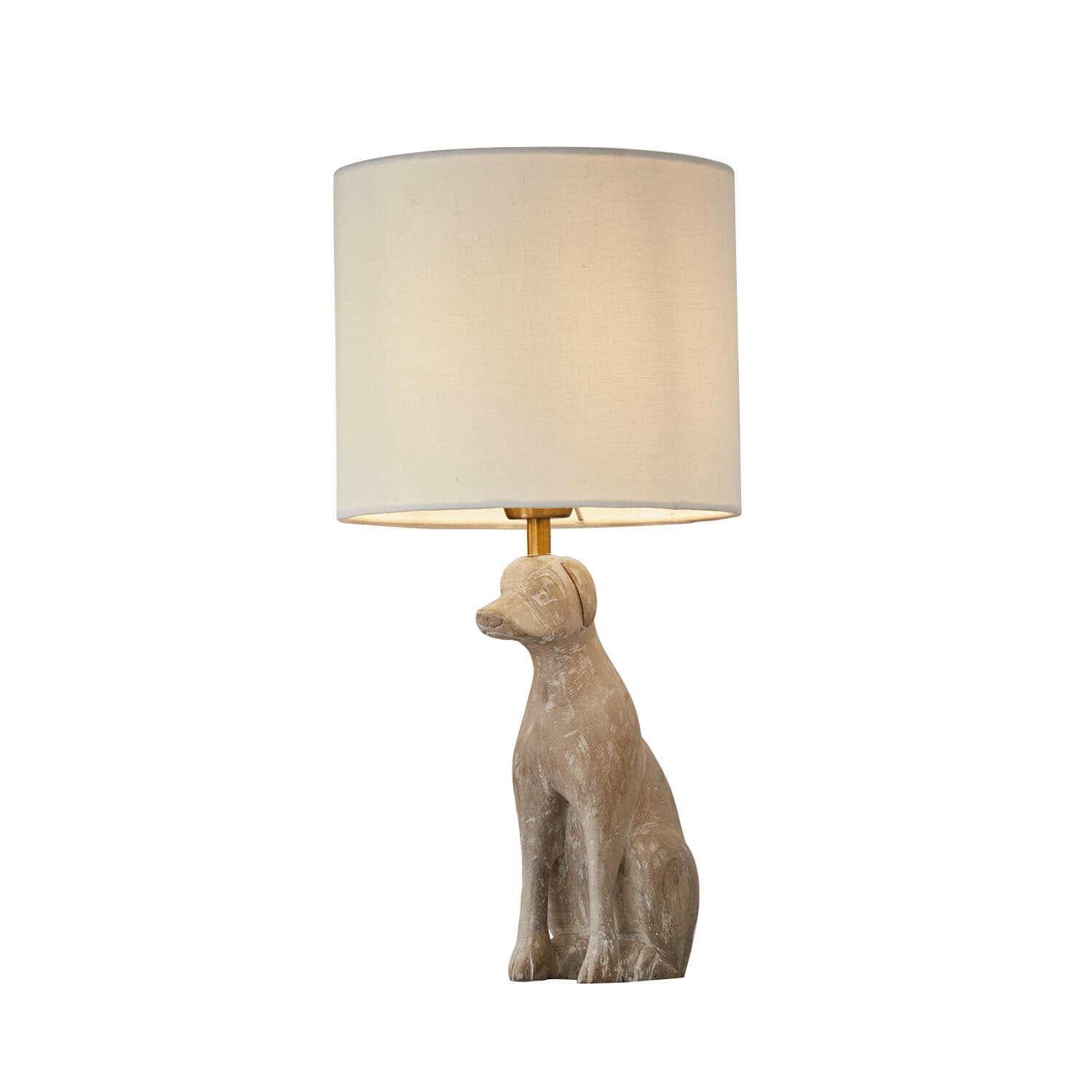 Tafellamp Calvix Tafellamp met beige hondenvoet en crèmekleurige kap, sfeervolle woondecoratie