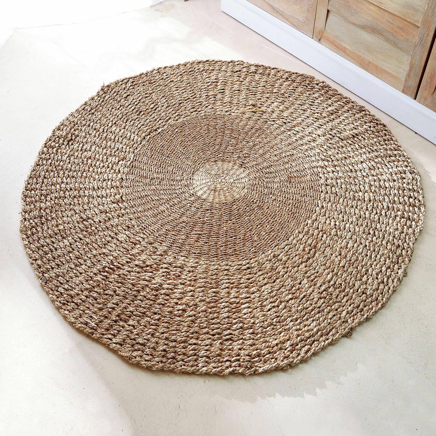 Vloerkleed Hénaménil Ronde vloerkleed van natuurlijk beige sisal, perfect voor interieurdecoratie en vloeren.