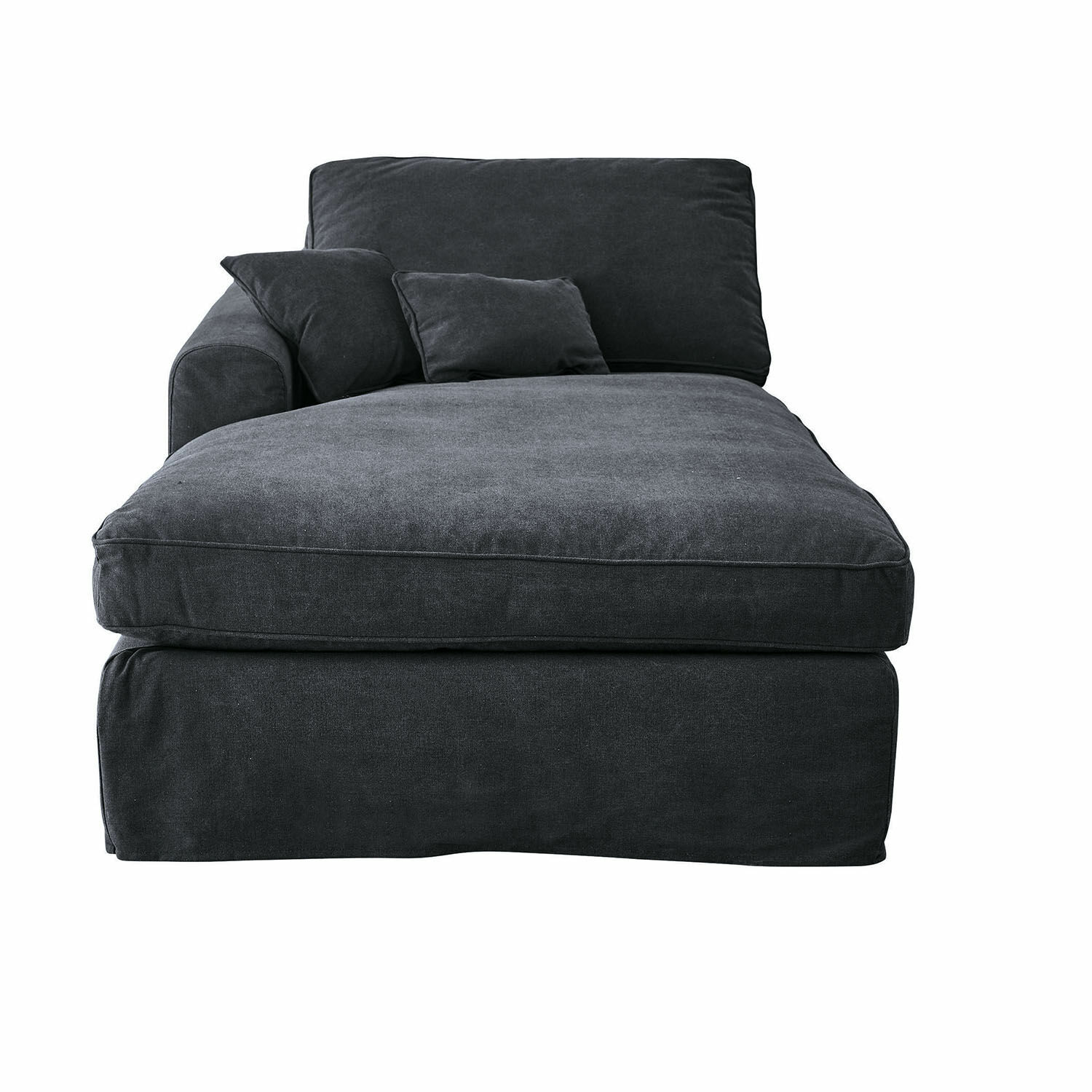 donkergrijs Donkergrijze stoffen chaise longue Seaford, comfortabele en stijlvolle bank voor woonkamer