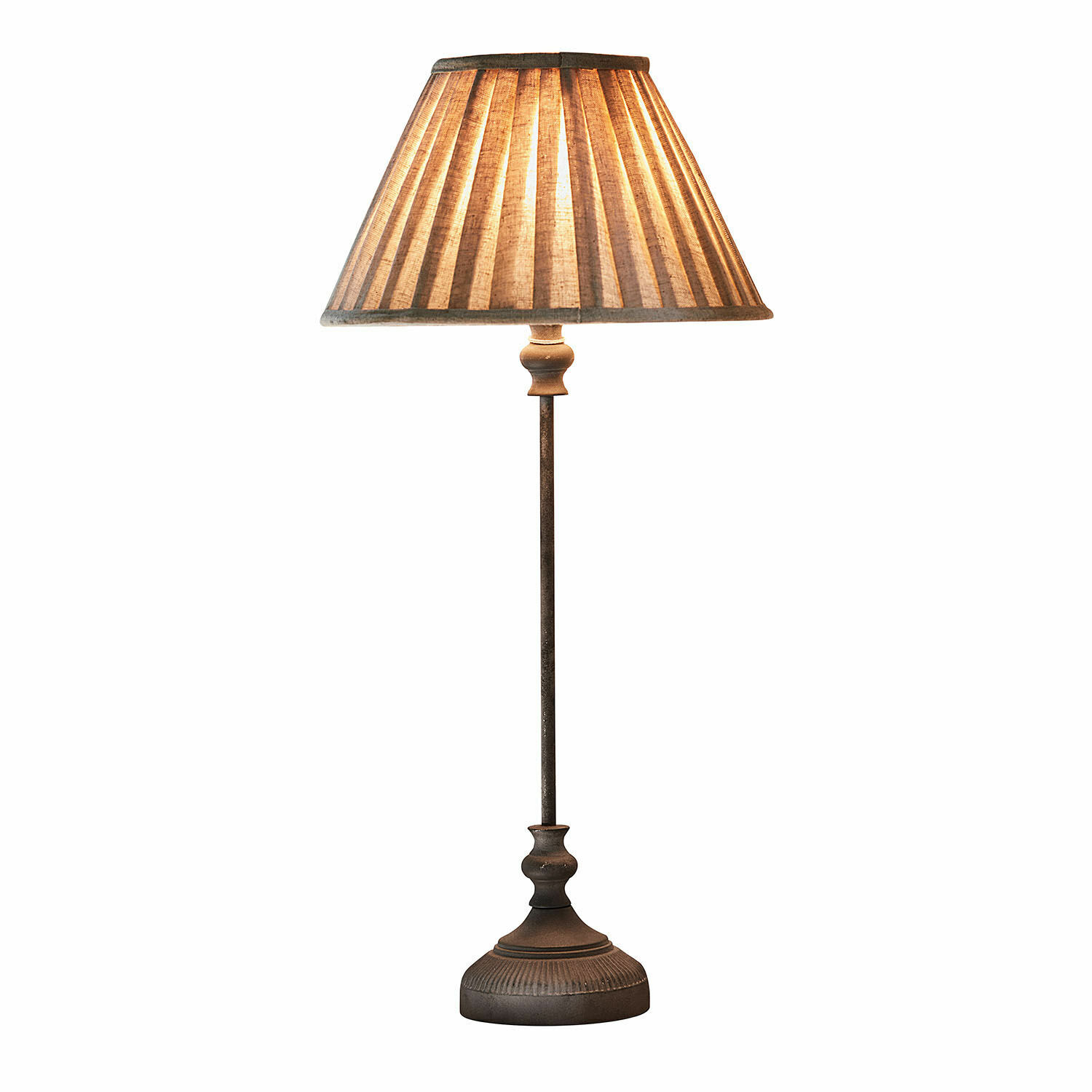 Tafellamp Ponsardin Tafellamp met metalen voet en beige kap, decoratieve verlichting voor woonkamer