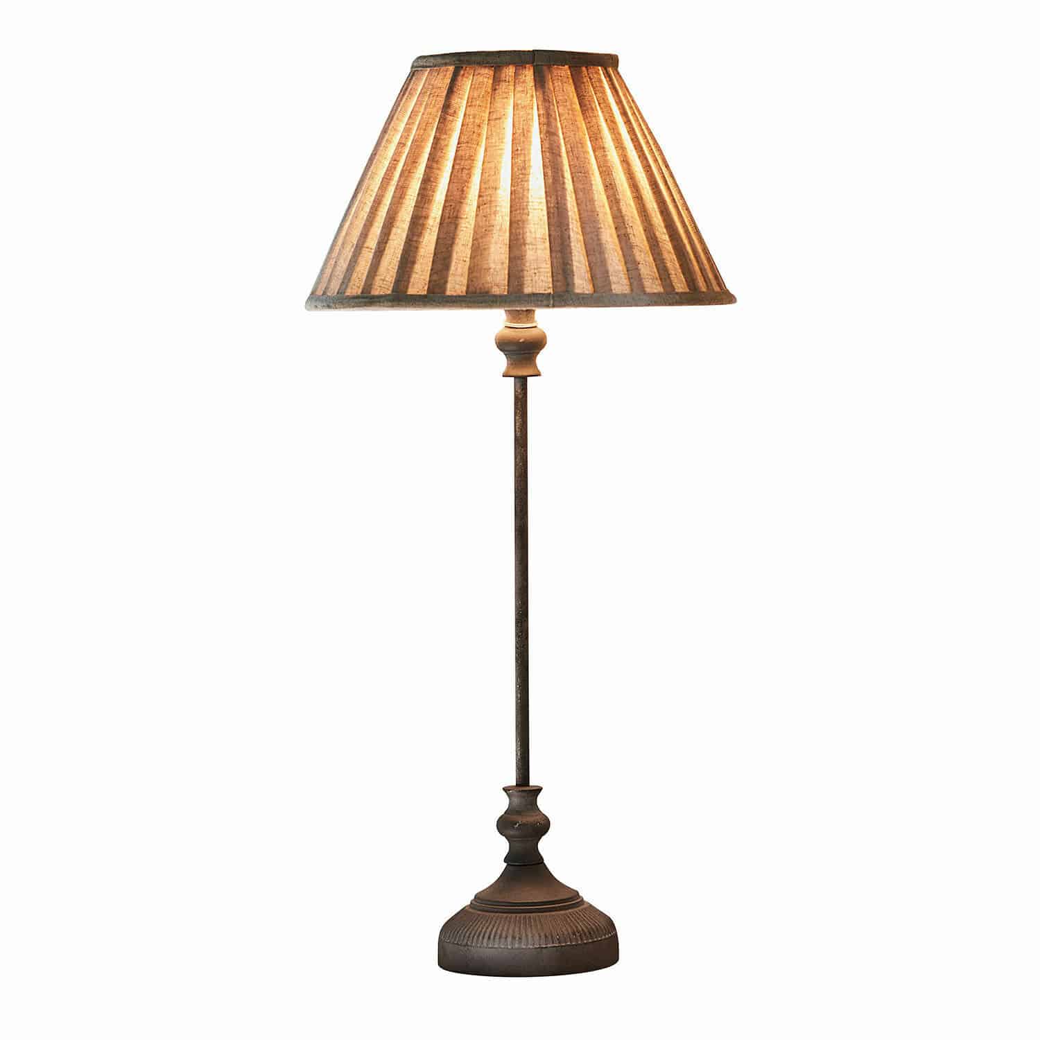 Tafellamp Ponsardin Tafellamp met metalen voet en beige kap, decoratieve verlichting voor woonkamer