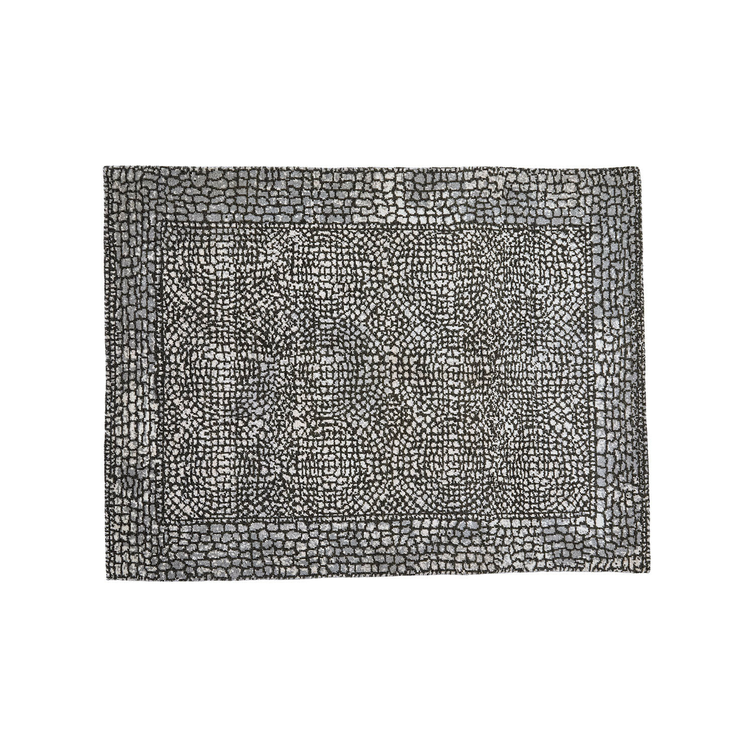 Vloerkleed met steenpatroon in grijs- en zwarttinten, stijlvolle interieurdecoratie