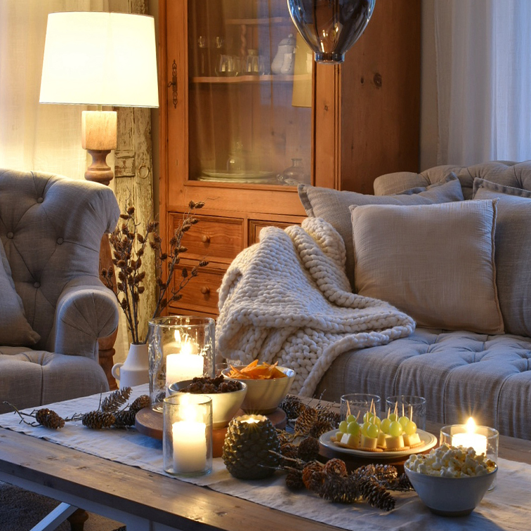 Thuisbioscoop met winterse ambiance