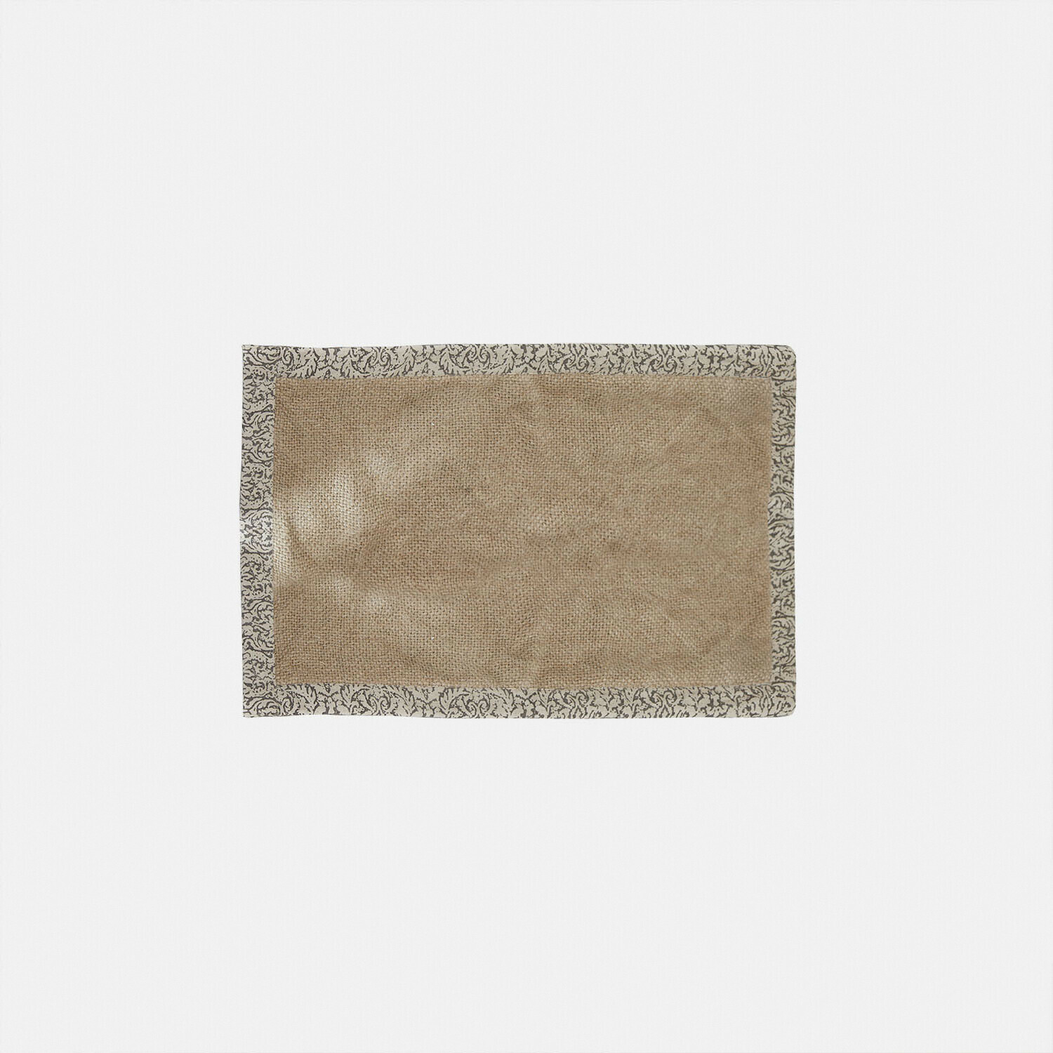 Rechthoekig vloerkleed van natuurlijke jute in beige met decoratieve grijze rand