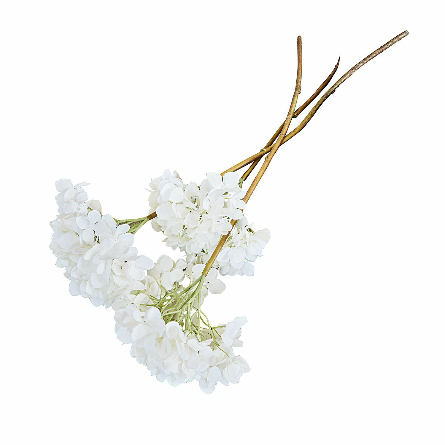 wit/groen Set van 3 decoratieve witte Amarente bloemen met groene stelen voor interieurdecoratie