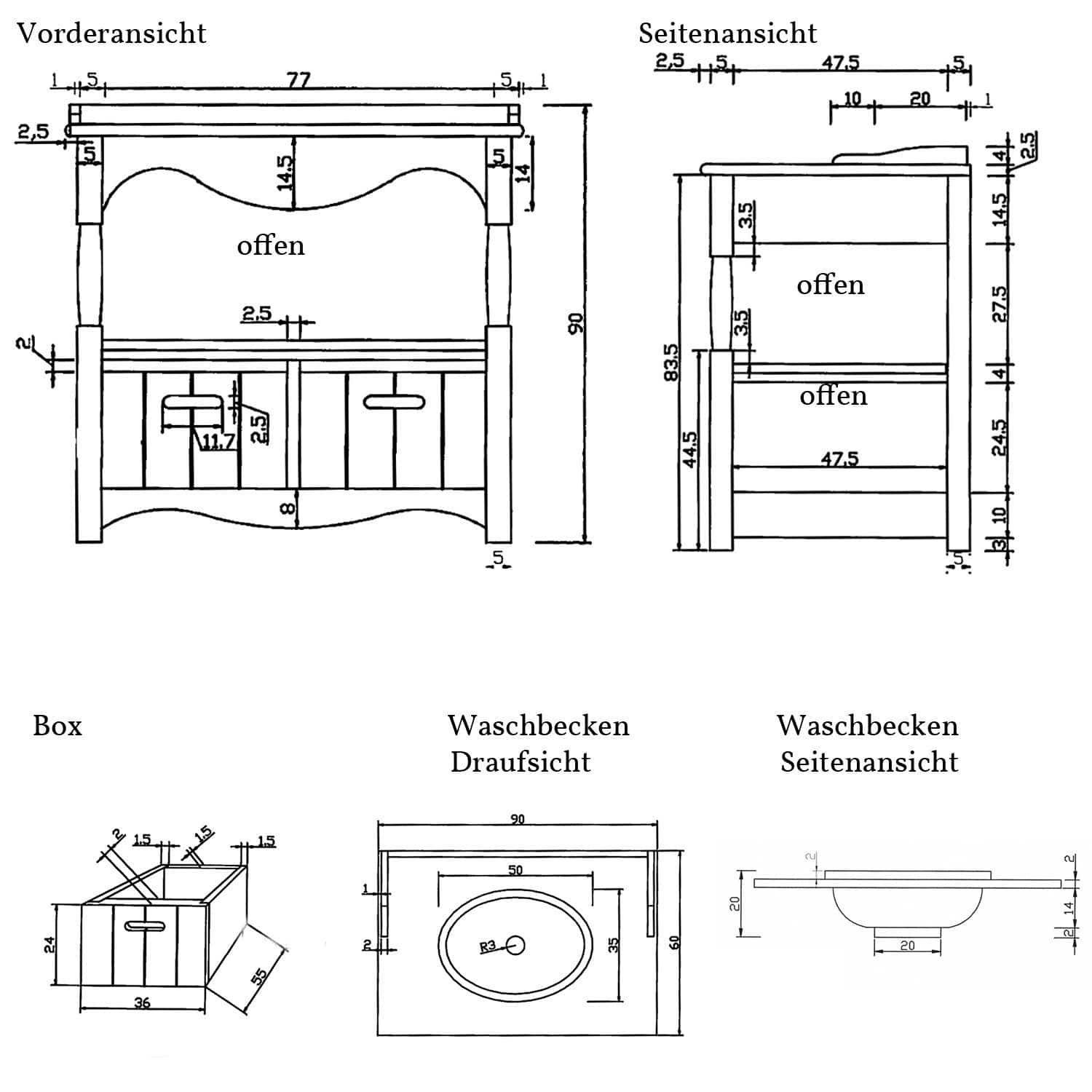 Wastafelmeubel Florentin