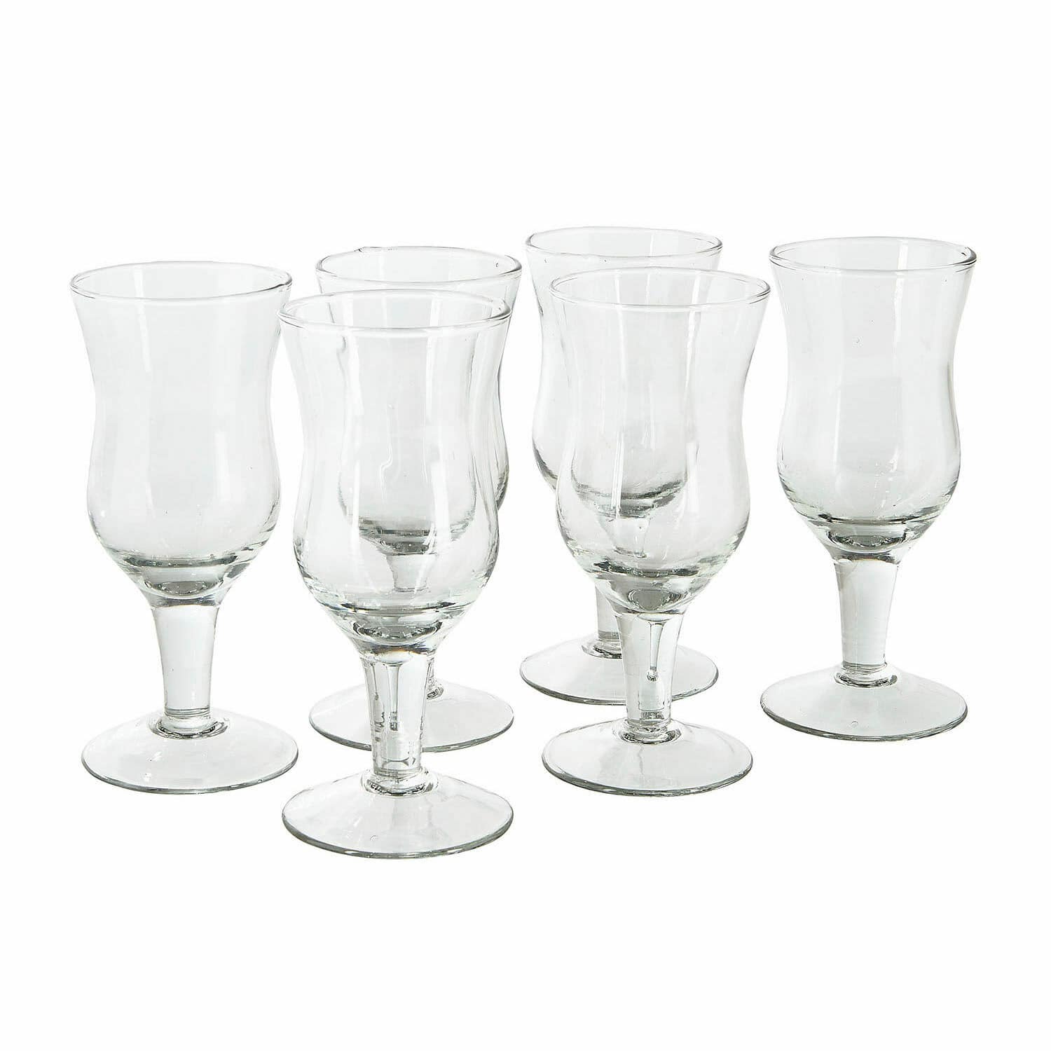 Glas set van 6 Gaëtane Set van zes transparante glazen op voet van glas voor alcoholische dranken