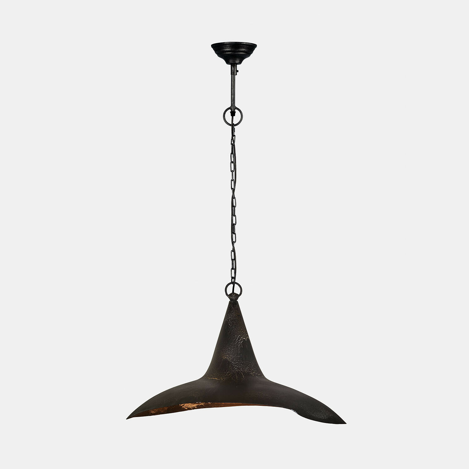 Hanglamp van zwart metaal met ketting, moderne plafondverlichting voor binnen
